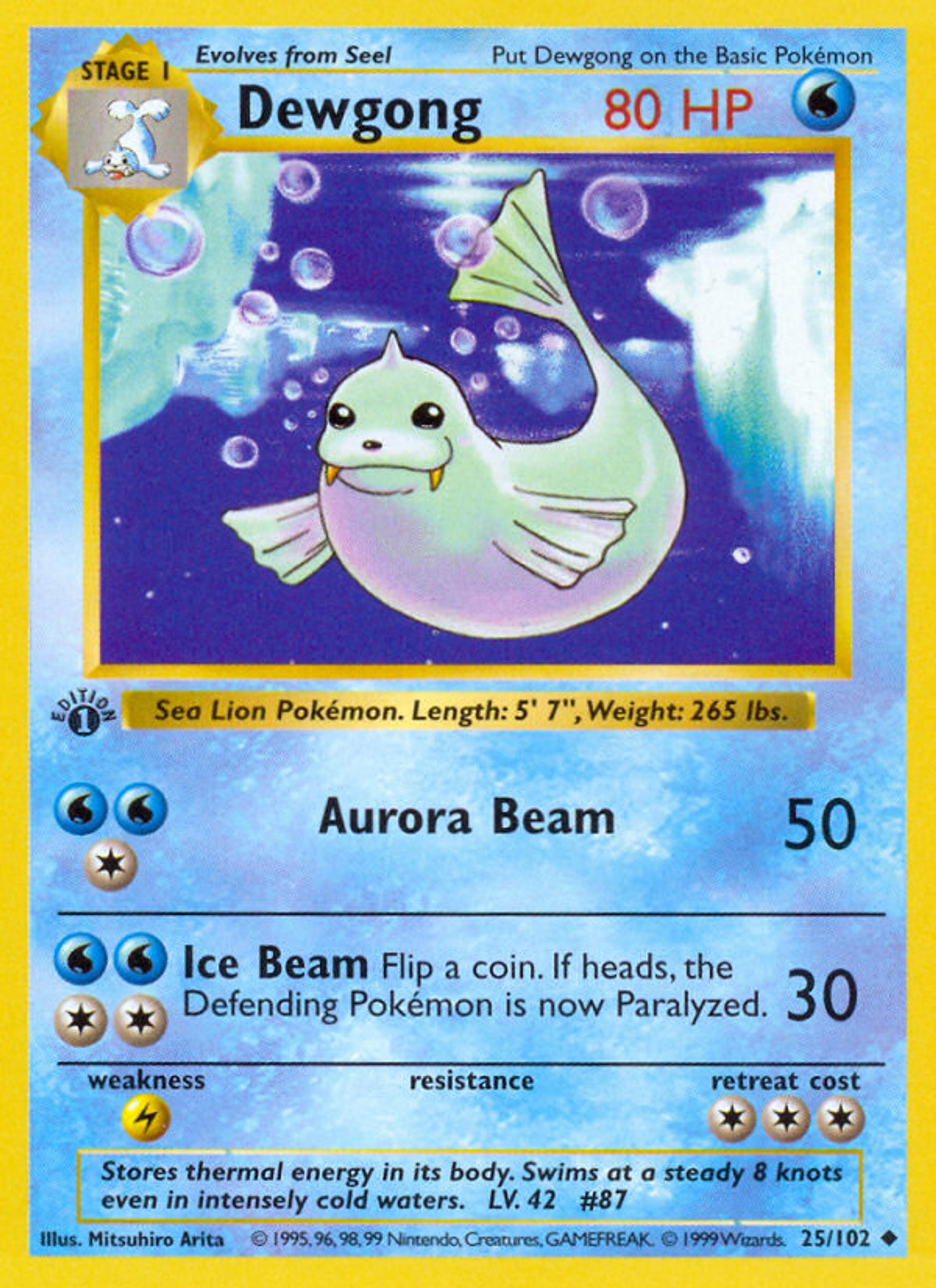 Dewgong — Base Set (Shadowless) — Pokemon