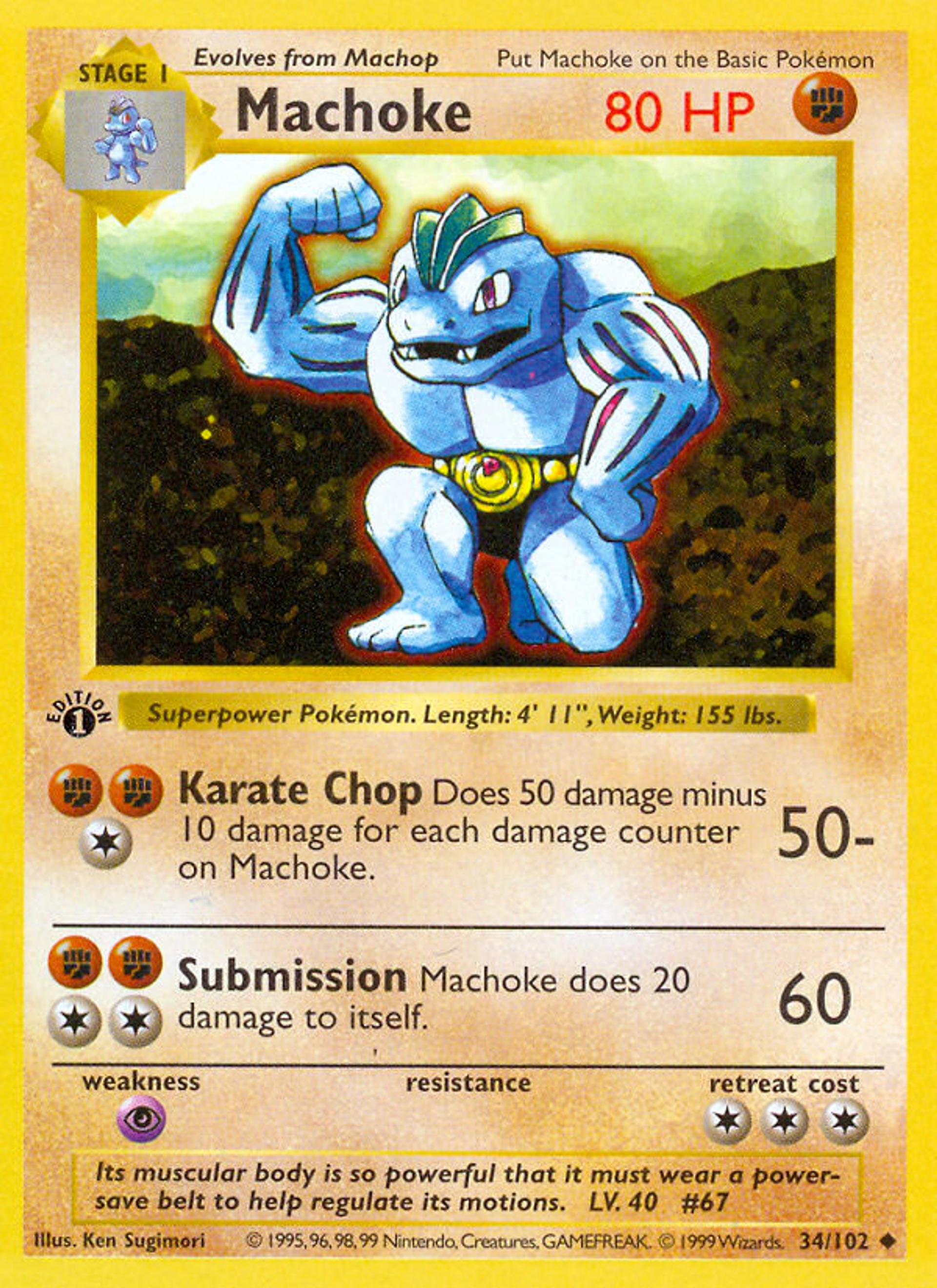 Machoke — Base Set (Shadowless) — Pokémon