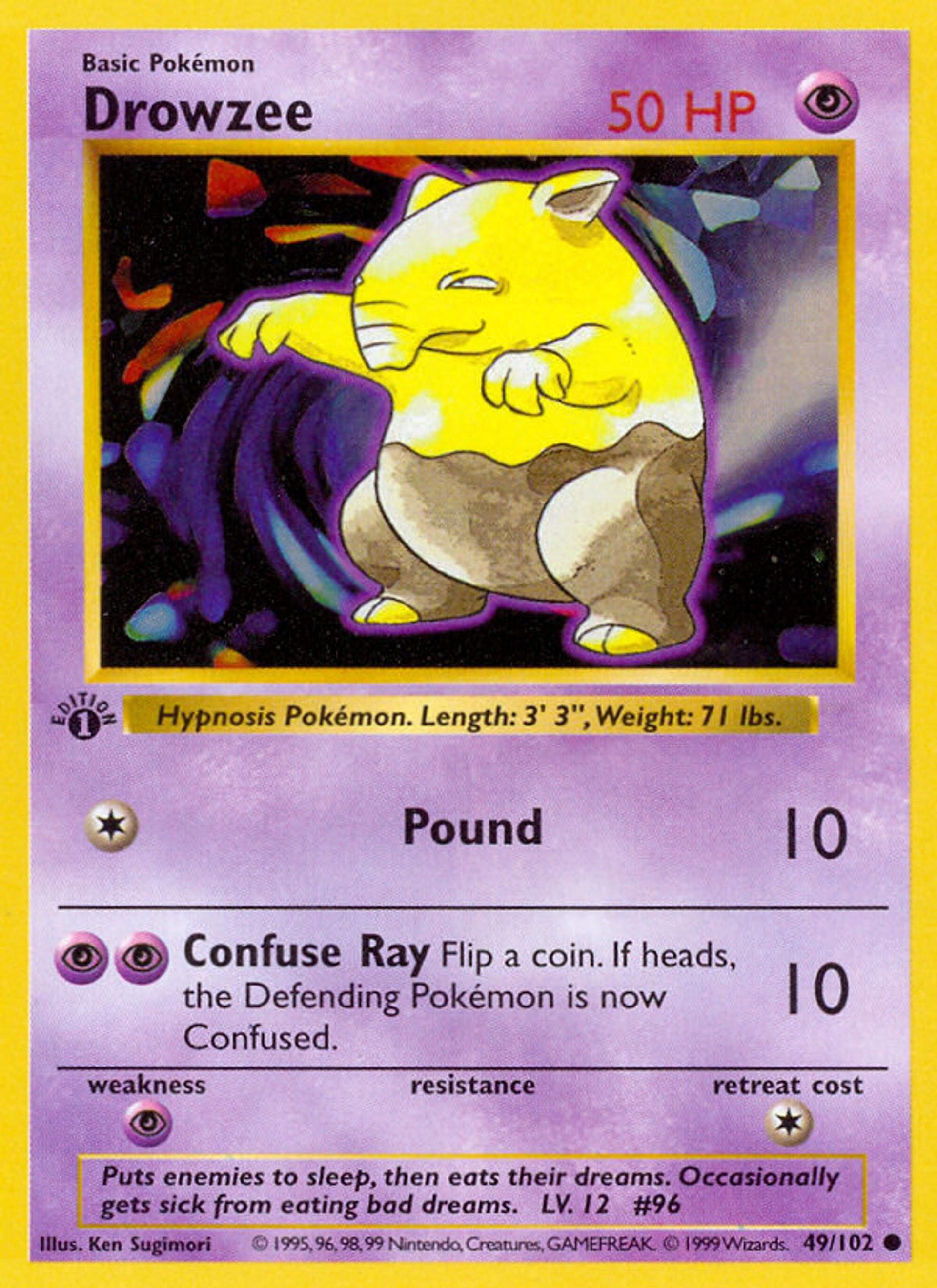 Drowzee — Base Set (Shadowless) — Pokémon