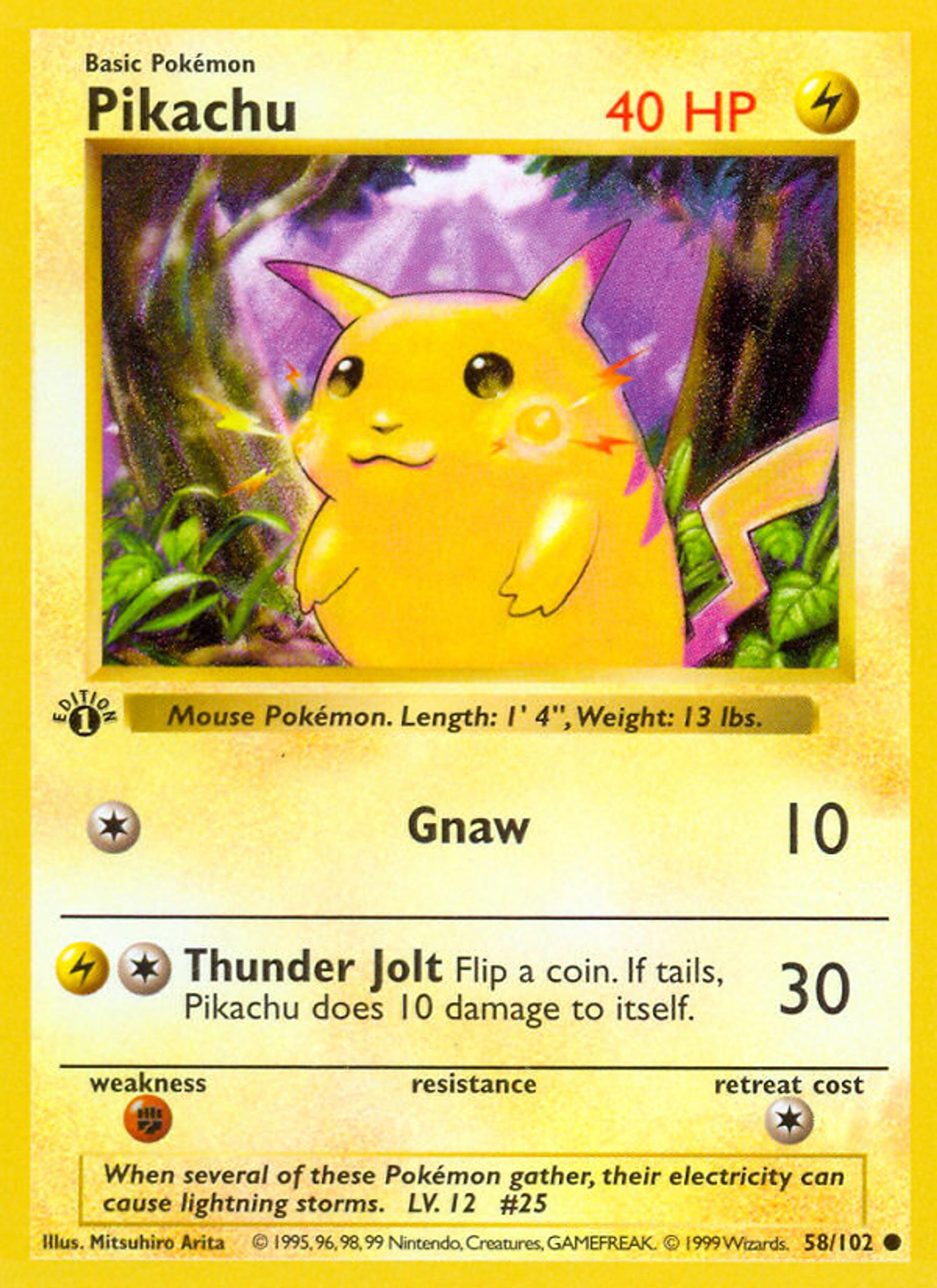 Pikachu — Base Set (Shadowless) — Pokémon
