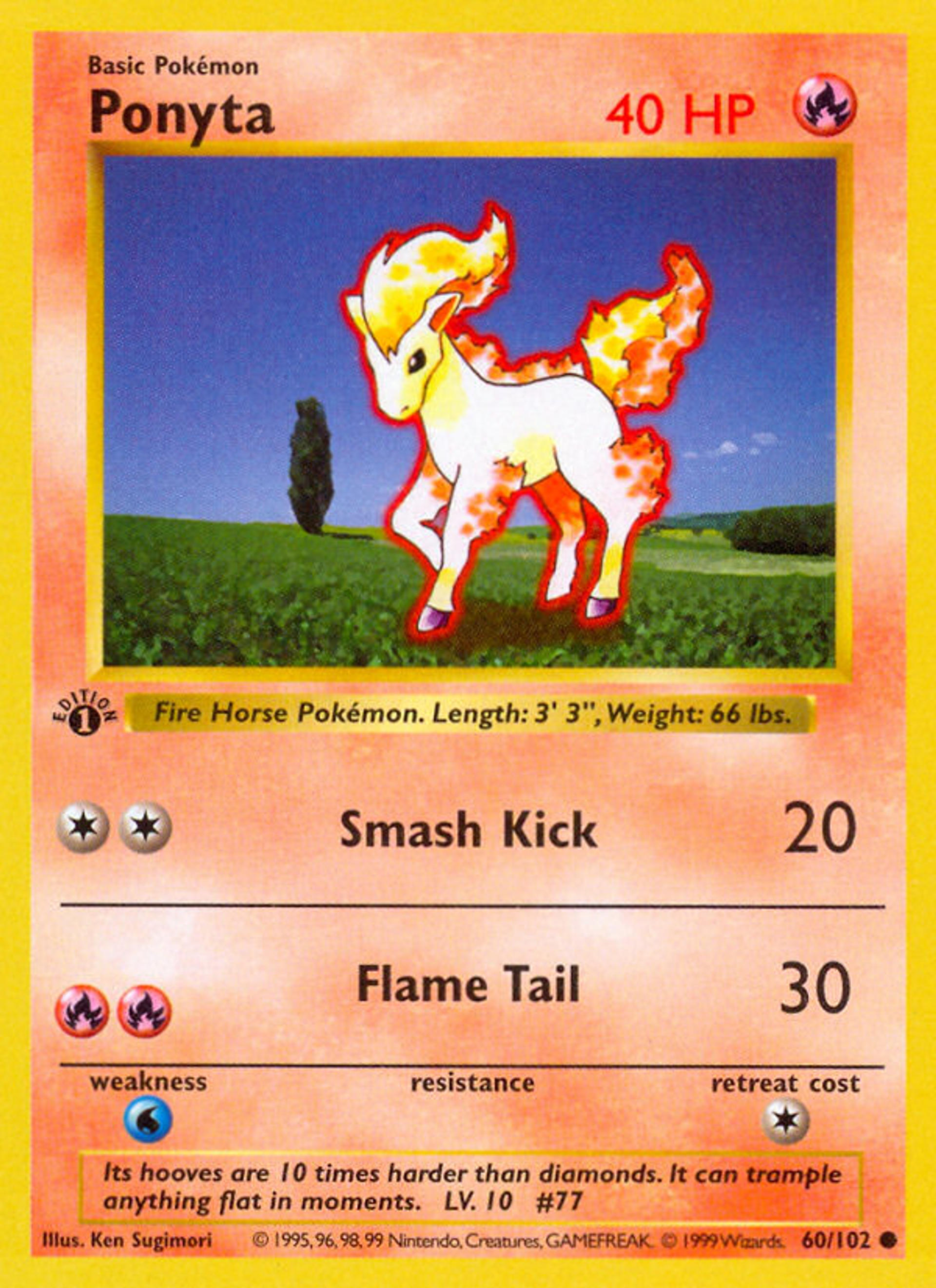 Ponyta — Base Set (Shadowless) — Pokemon