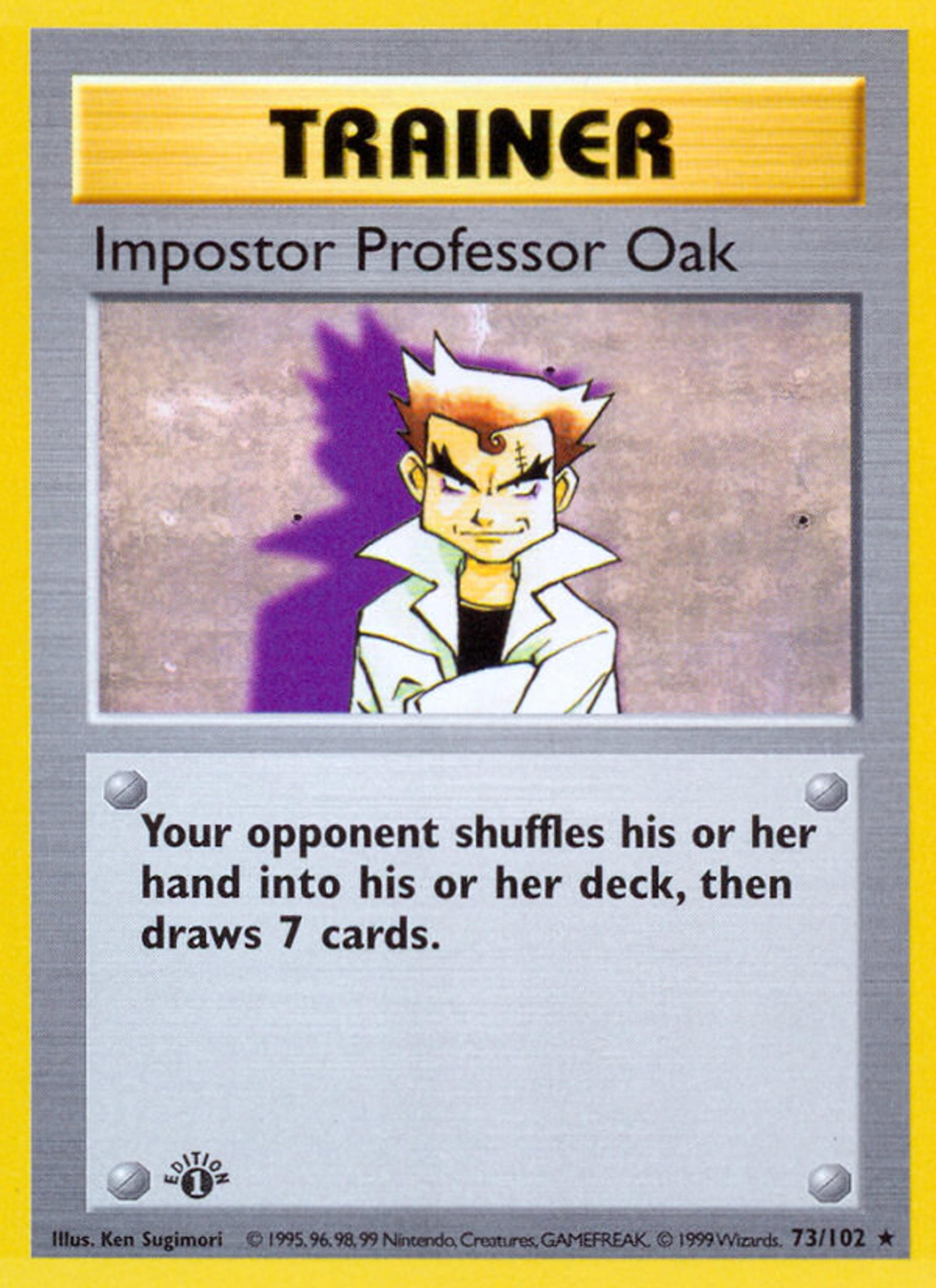 Impostor Professor Oak — Base Set (Shadowless) — Pokemon