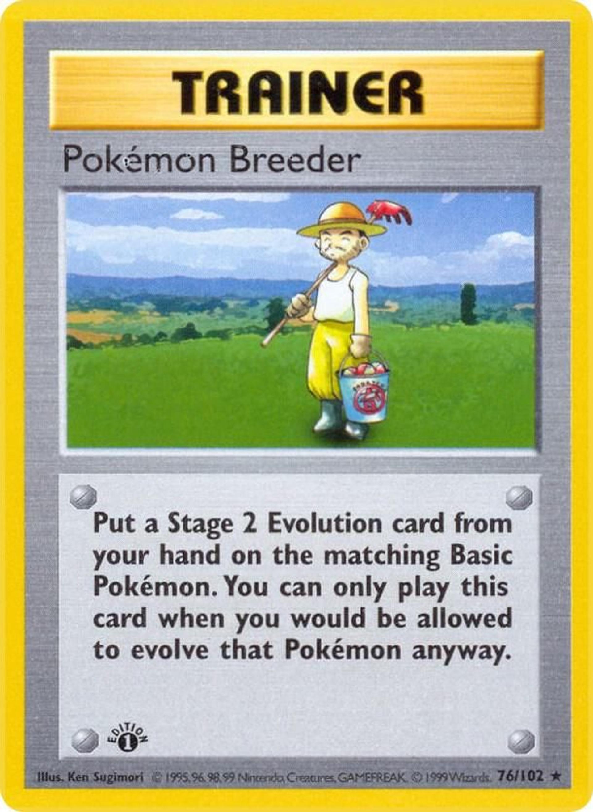 Pokemon Breeder — Base Set (Shadowless) — Pokemon