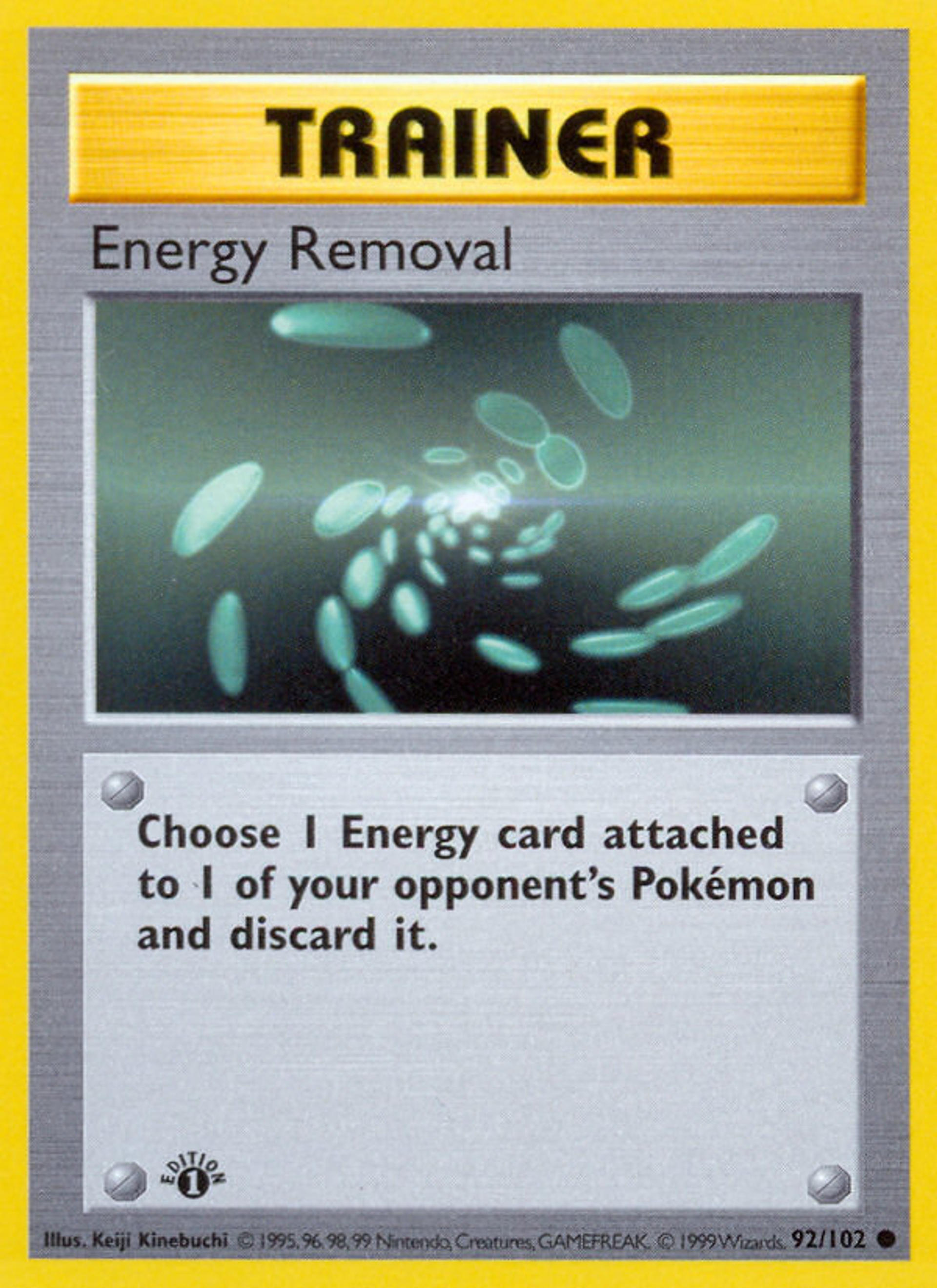 Energy Removal — Base Set (Shadowless) — Pokemon