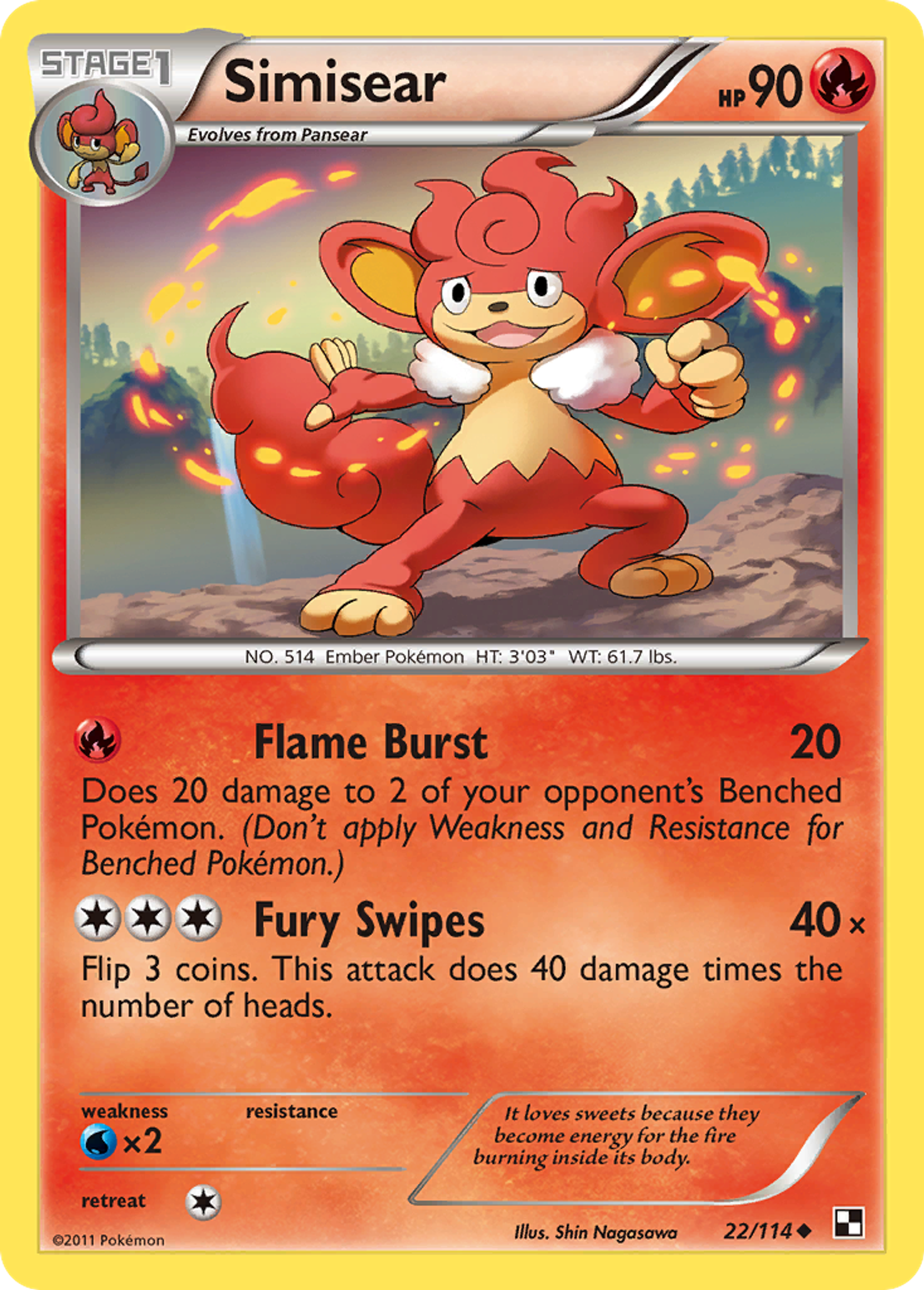 Simisear — Black and White — Pokemon