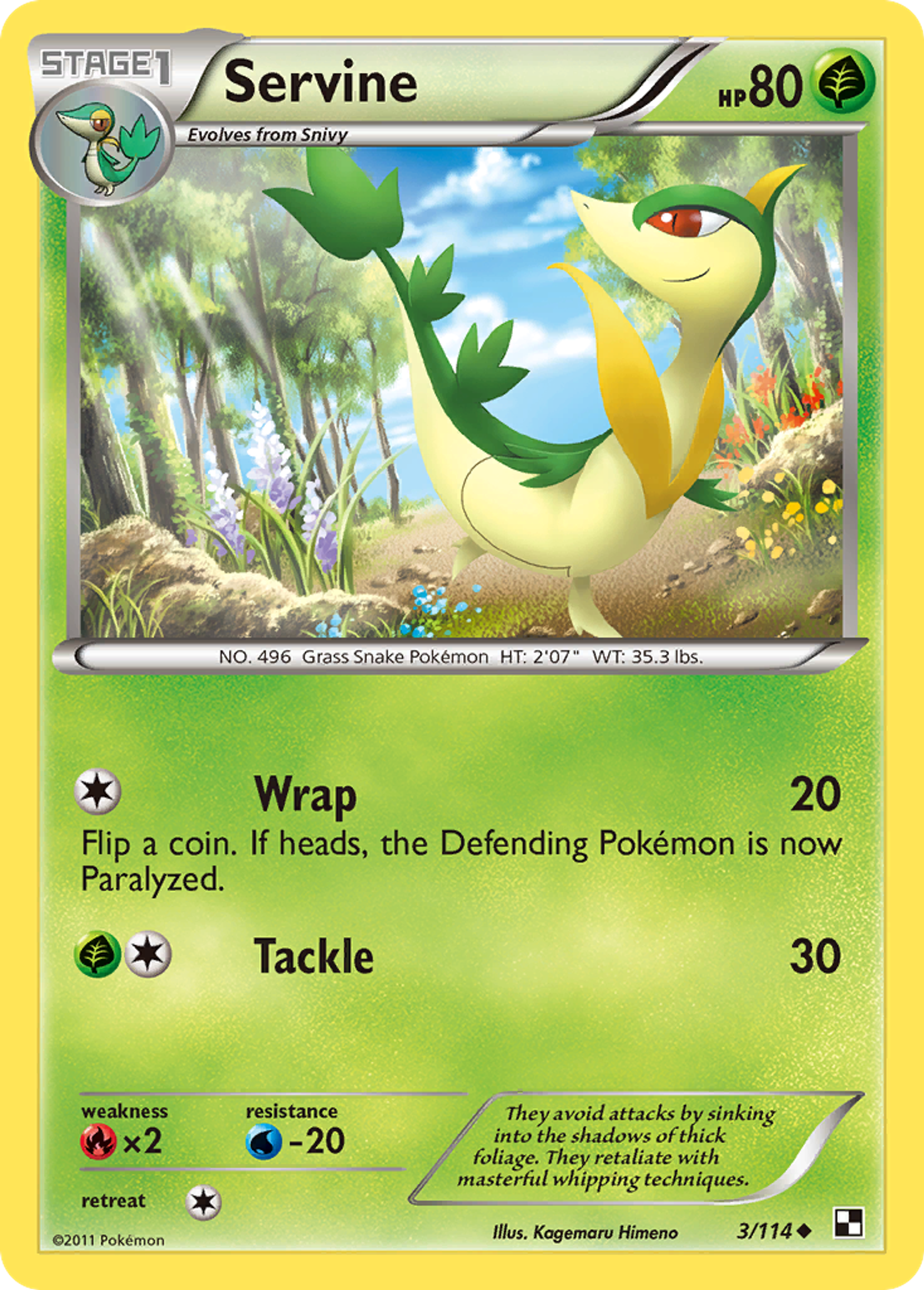 Servine — Black and White — Pokemon