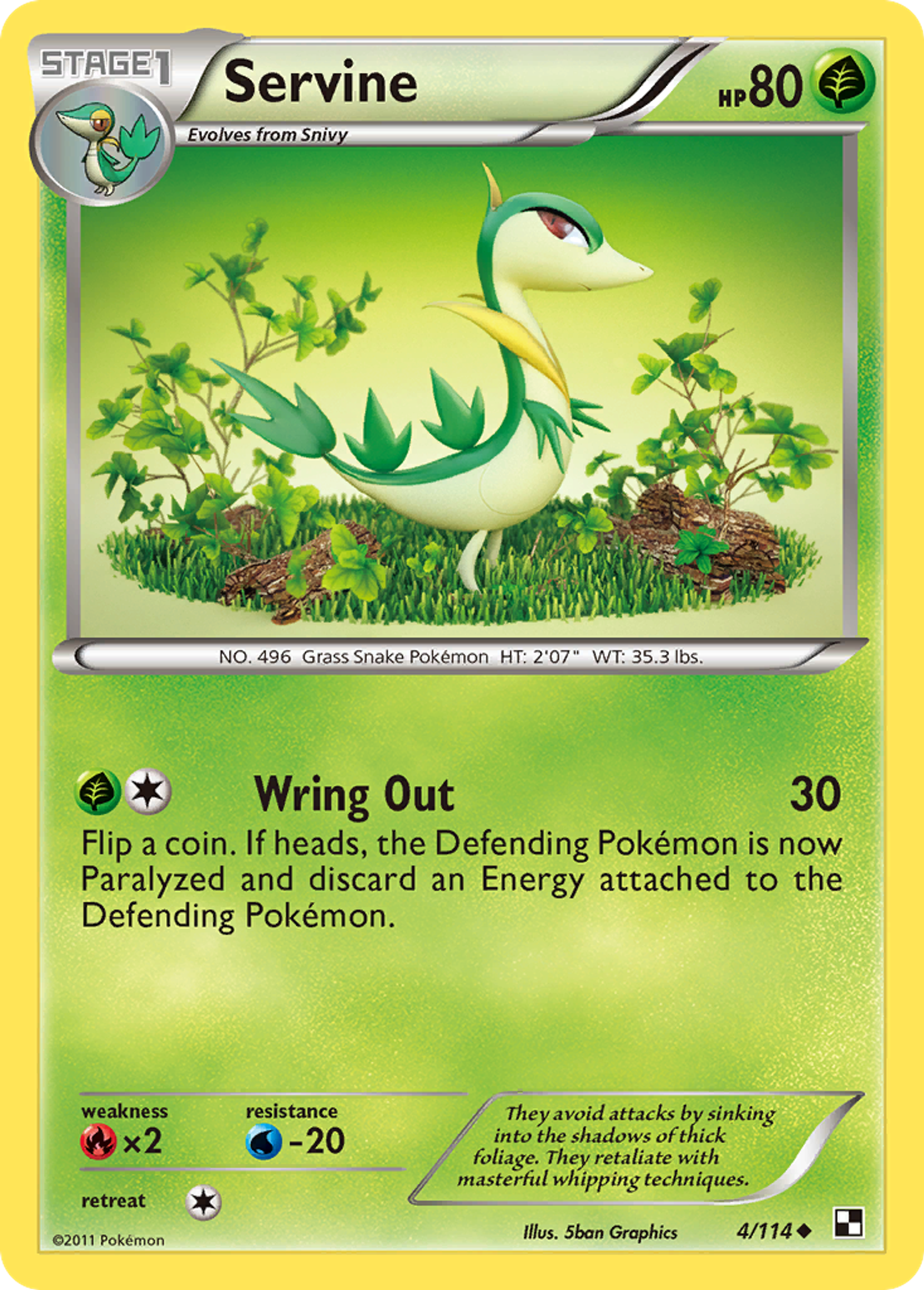 Servine — Black and White — Pokemon