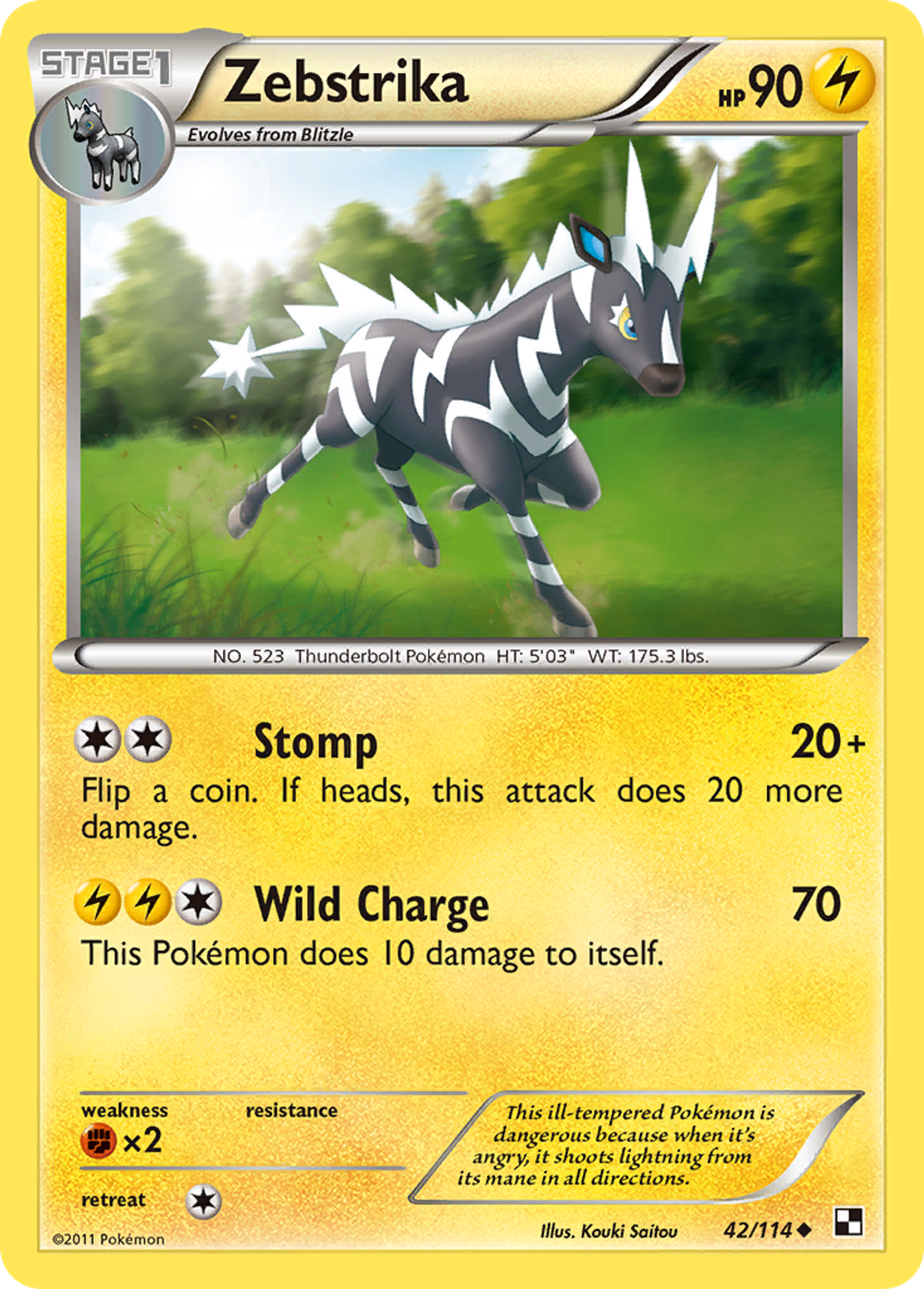 Zebstrika — Black and White — Pokemon