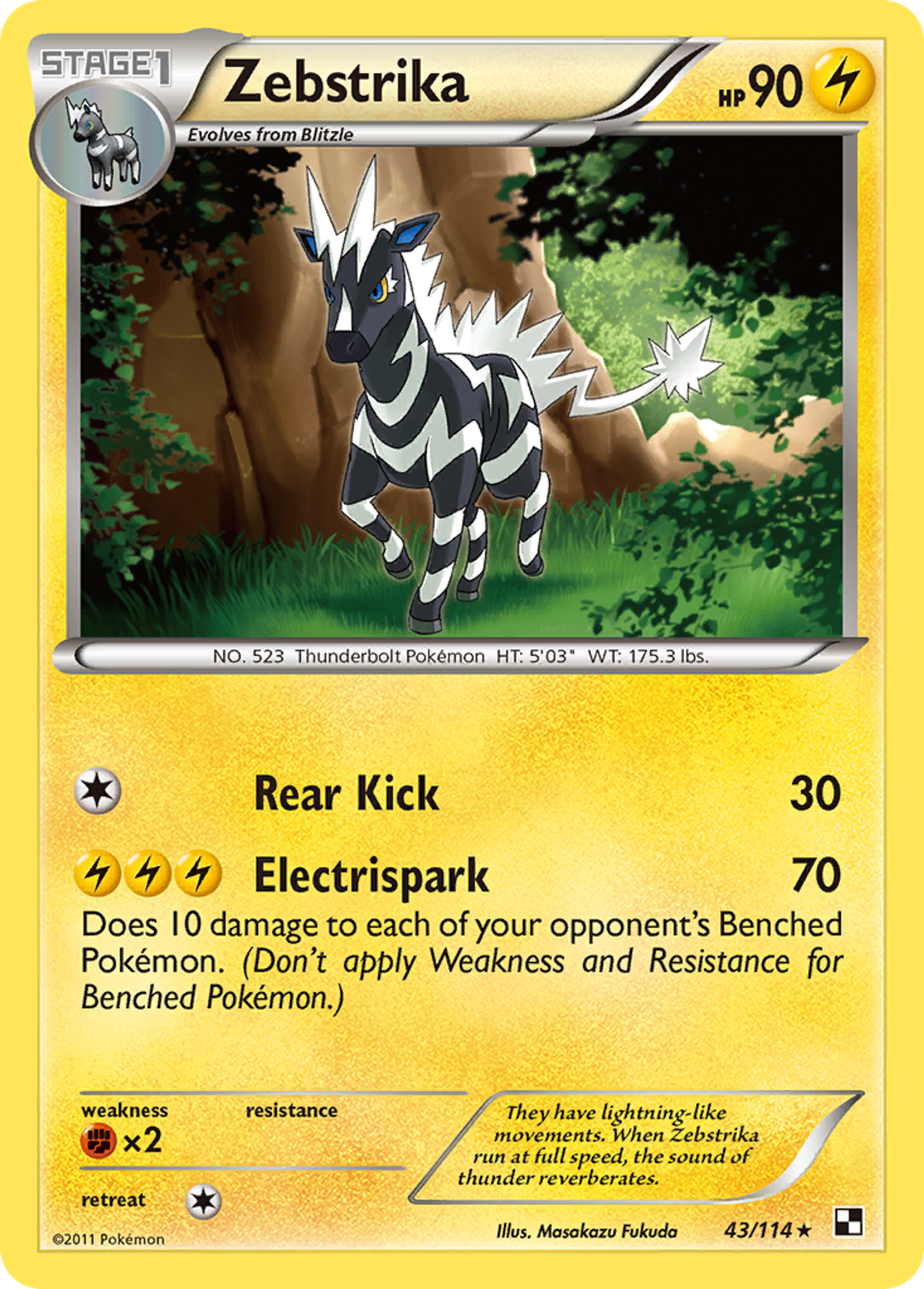 Zebstrika — Black and White — Pokemon
