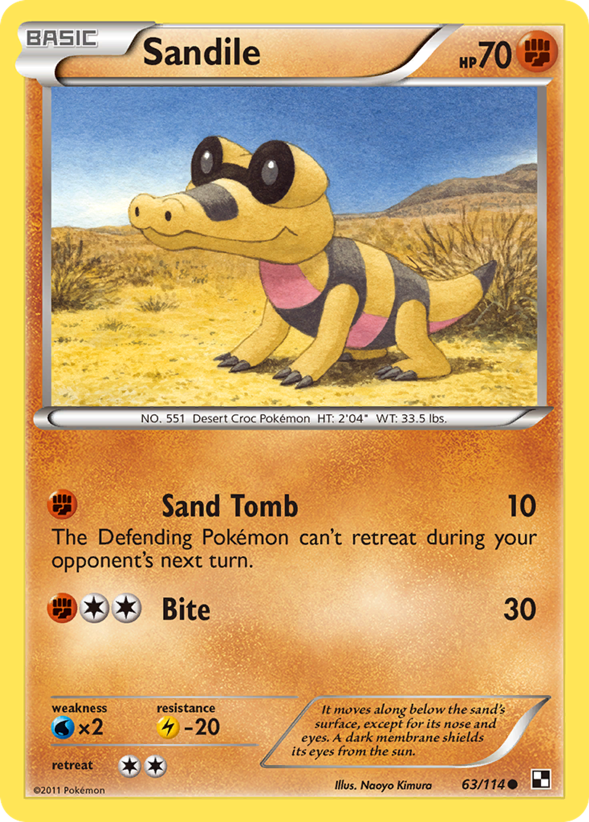 Sandile — Black and White — Pokemon