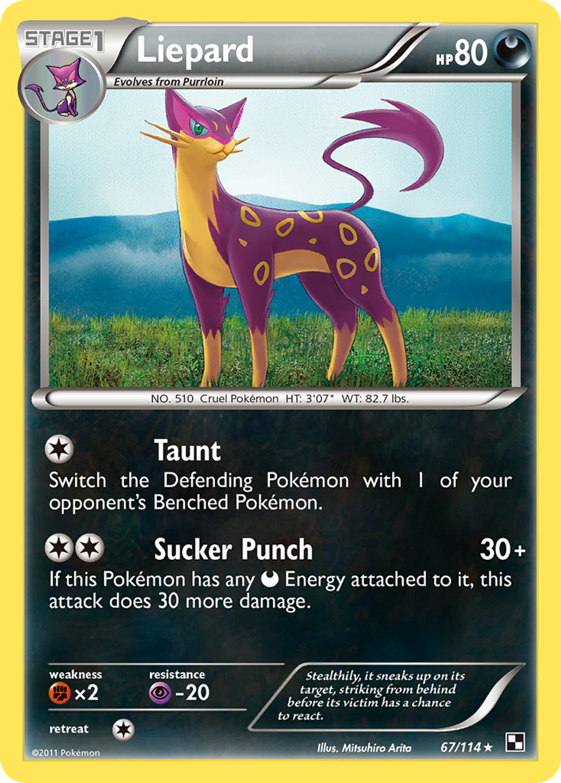 Liepard — Black and White — Pokemon