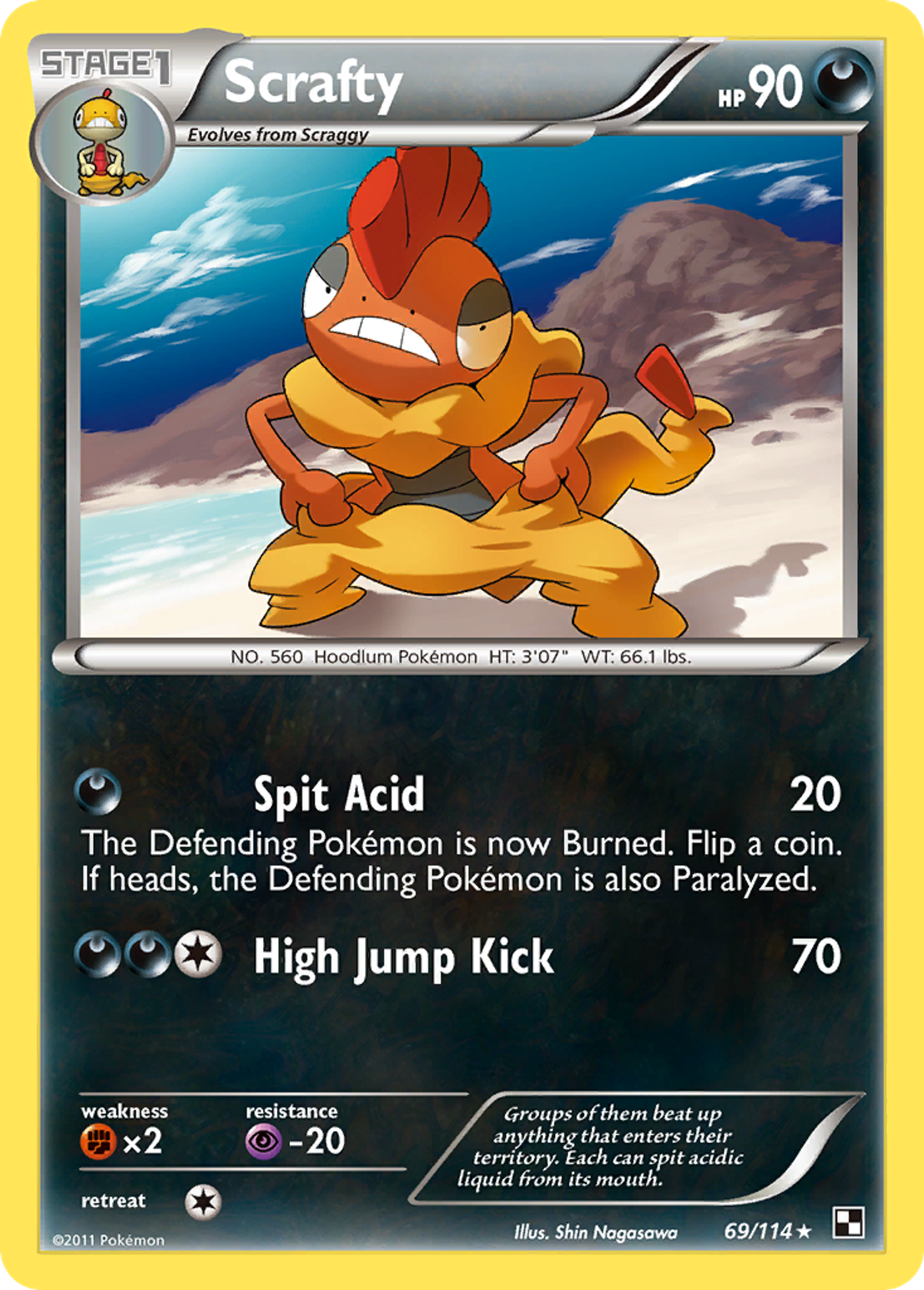 Scrafty — Black and White — Pokemon