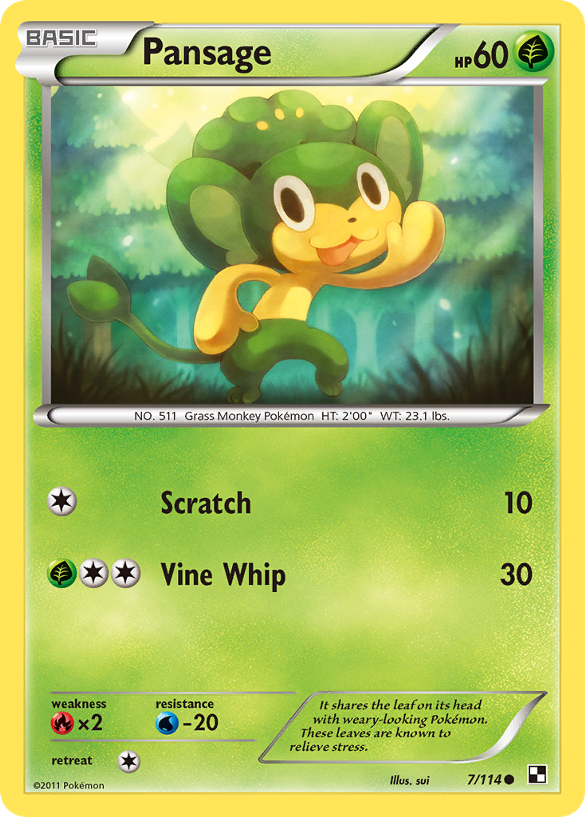 Pansage — Black and White — Pokemon