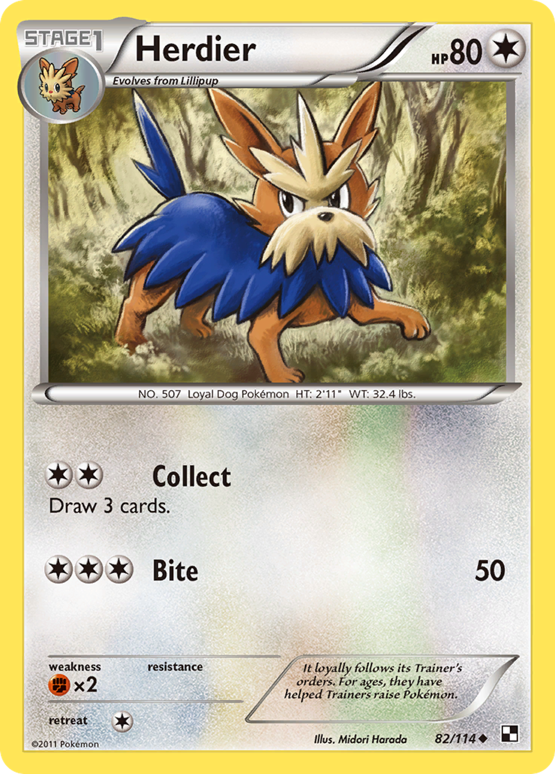 Herdier — Black and White — Pokemon