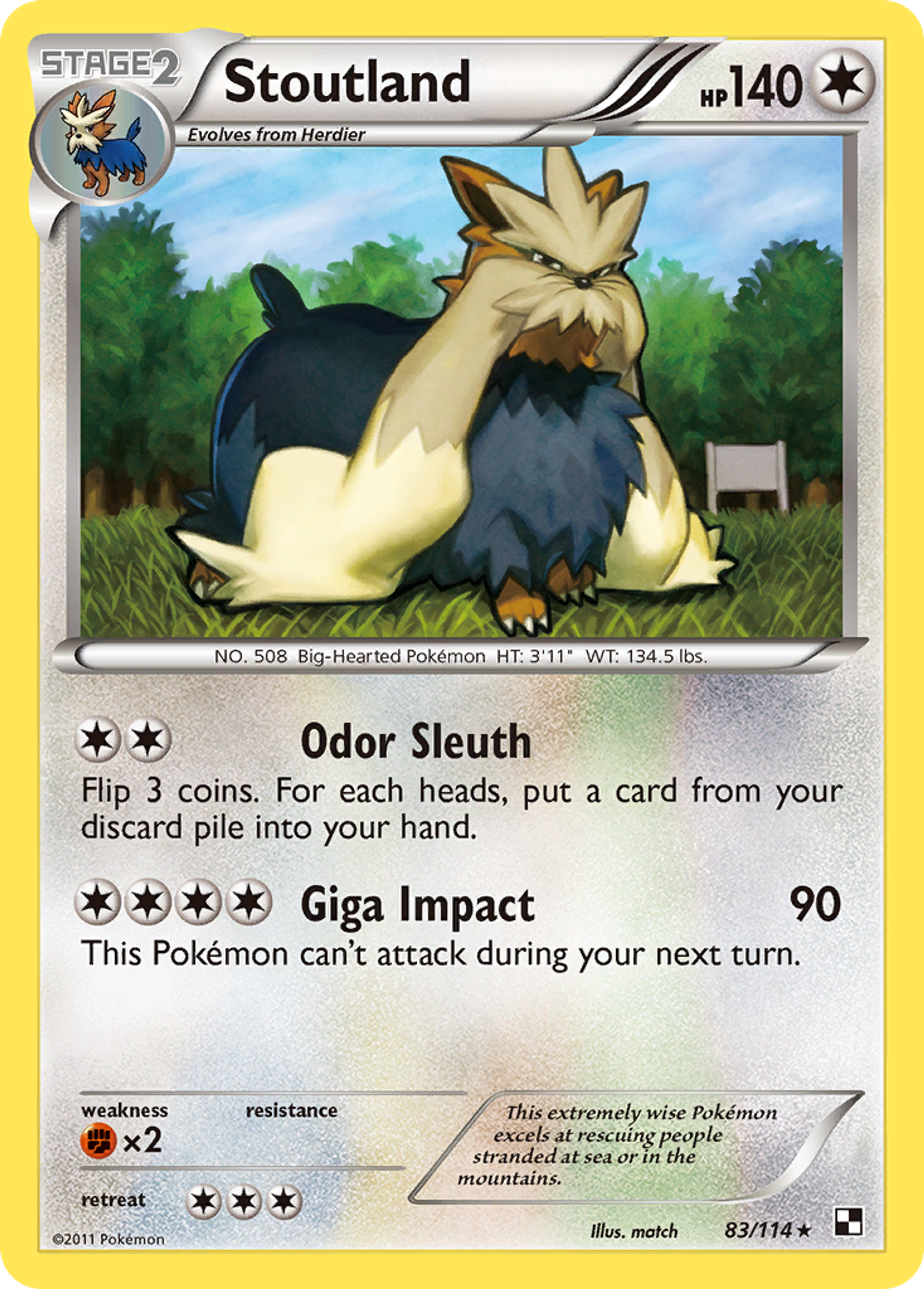 Stoutland — Black and White — Pokemon