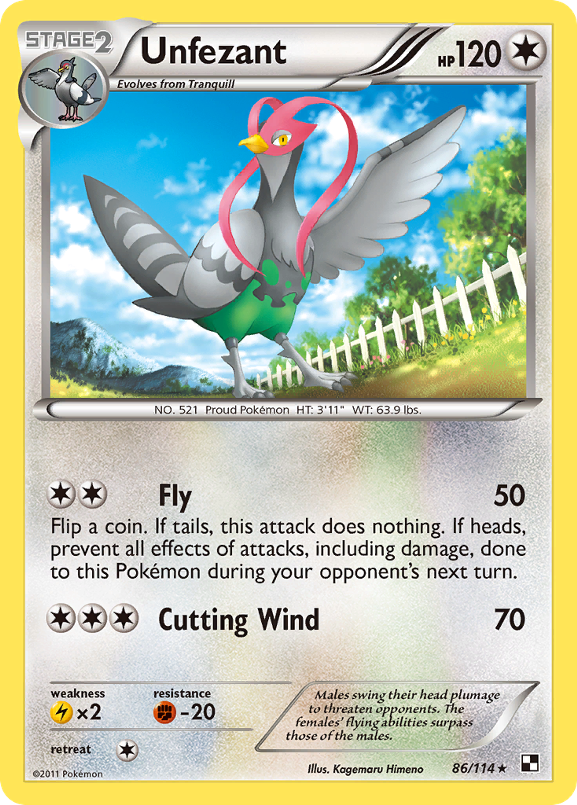Unfezant — Black and White — Pokemon