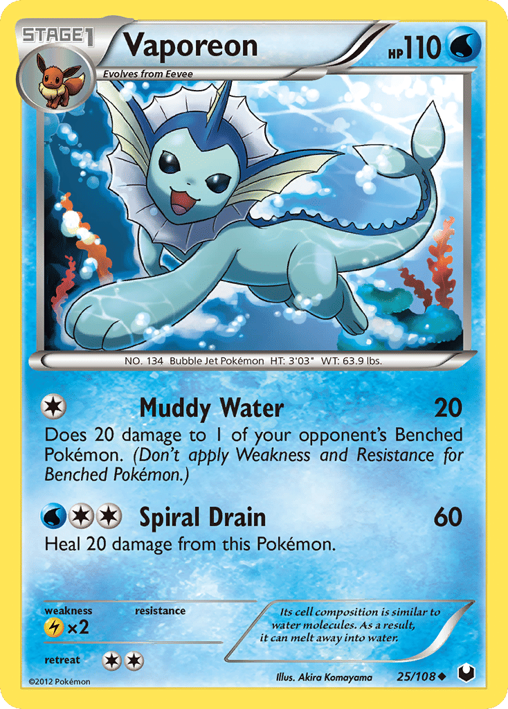Vaporeon — Dark Explorers — Pokemon