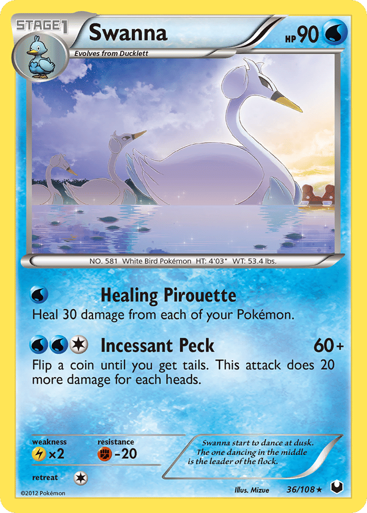 Swanna — Dark Explorers — Pokemon