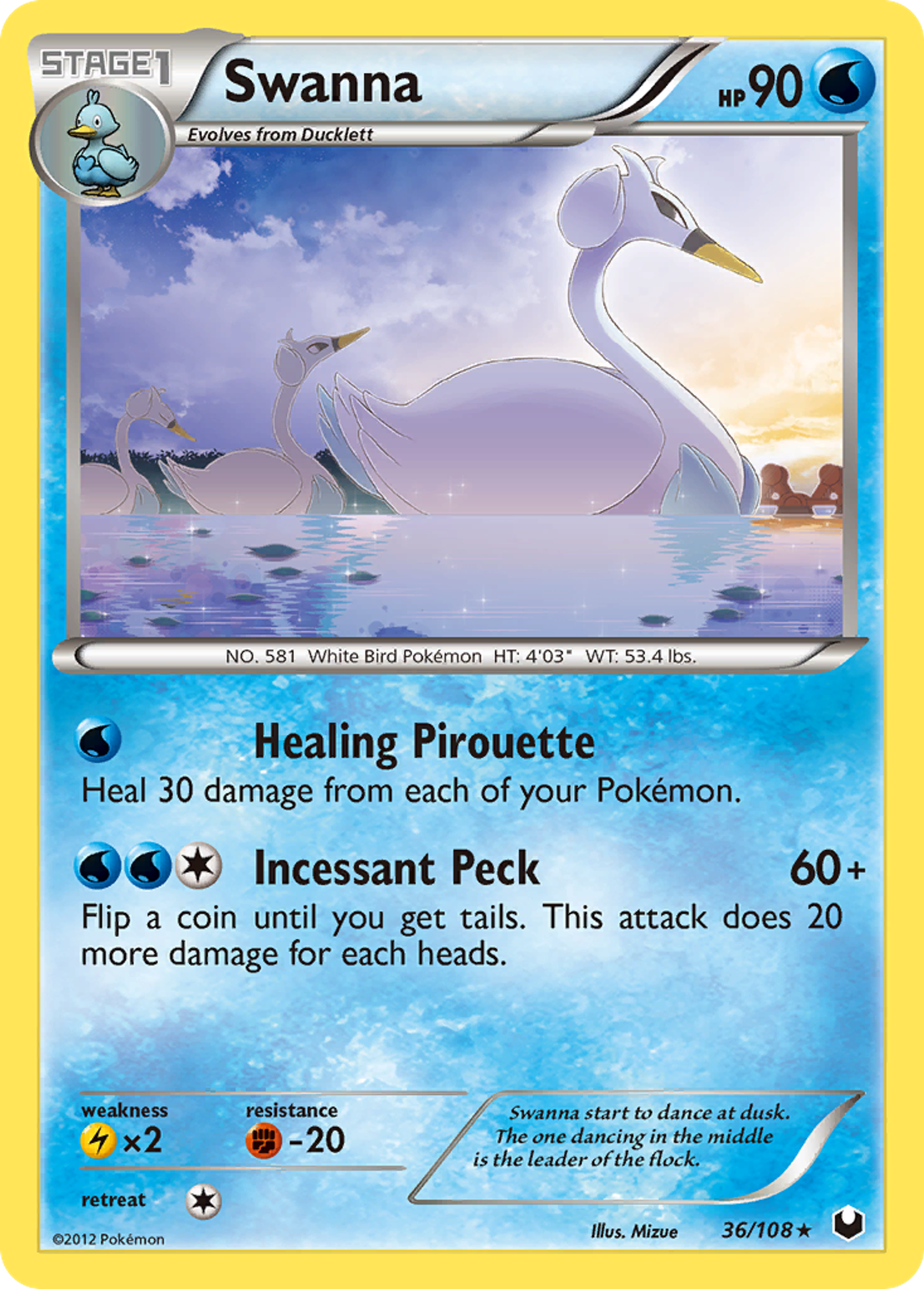 Swanna — Dark Explorers — Pokemon