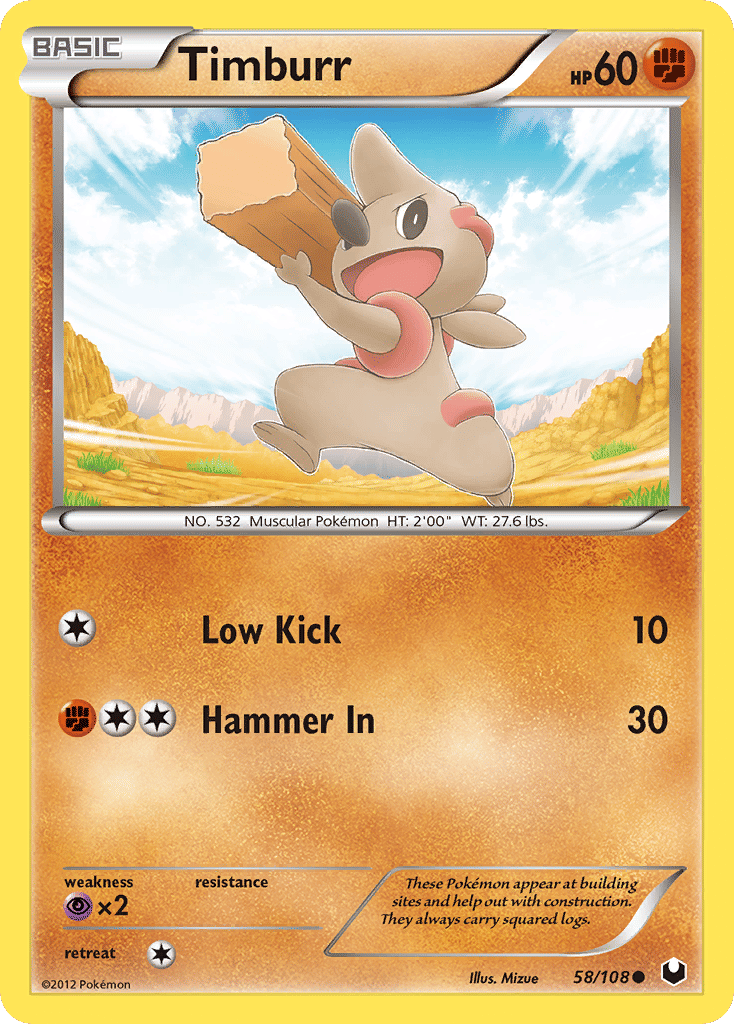 Timburr — Dark Explorers — Pokemon