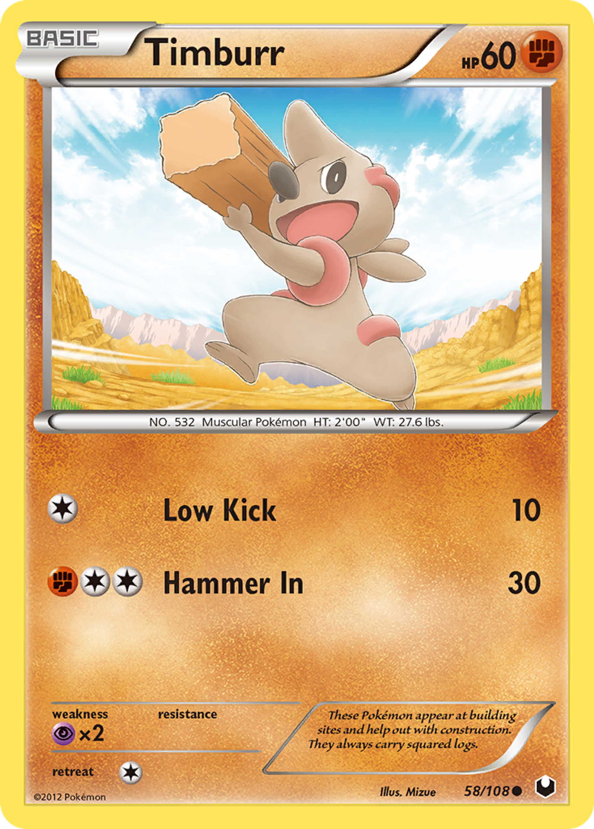 Timburr — Dark Explorers — Pokemon