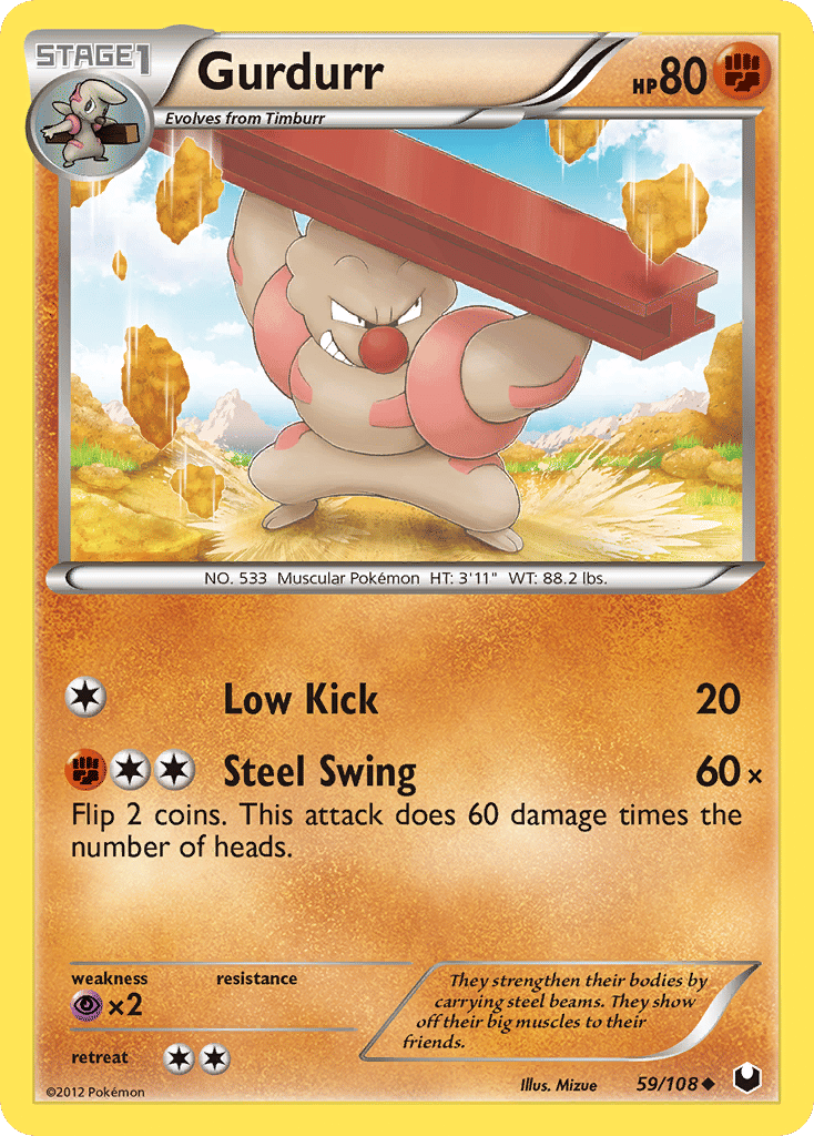 Gurdurr — Dark Explorers — Pokemon