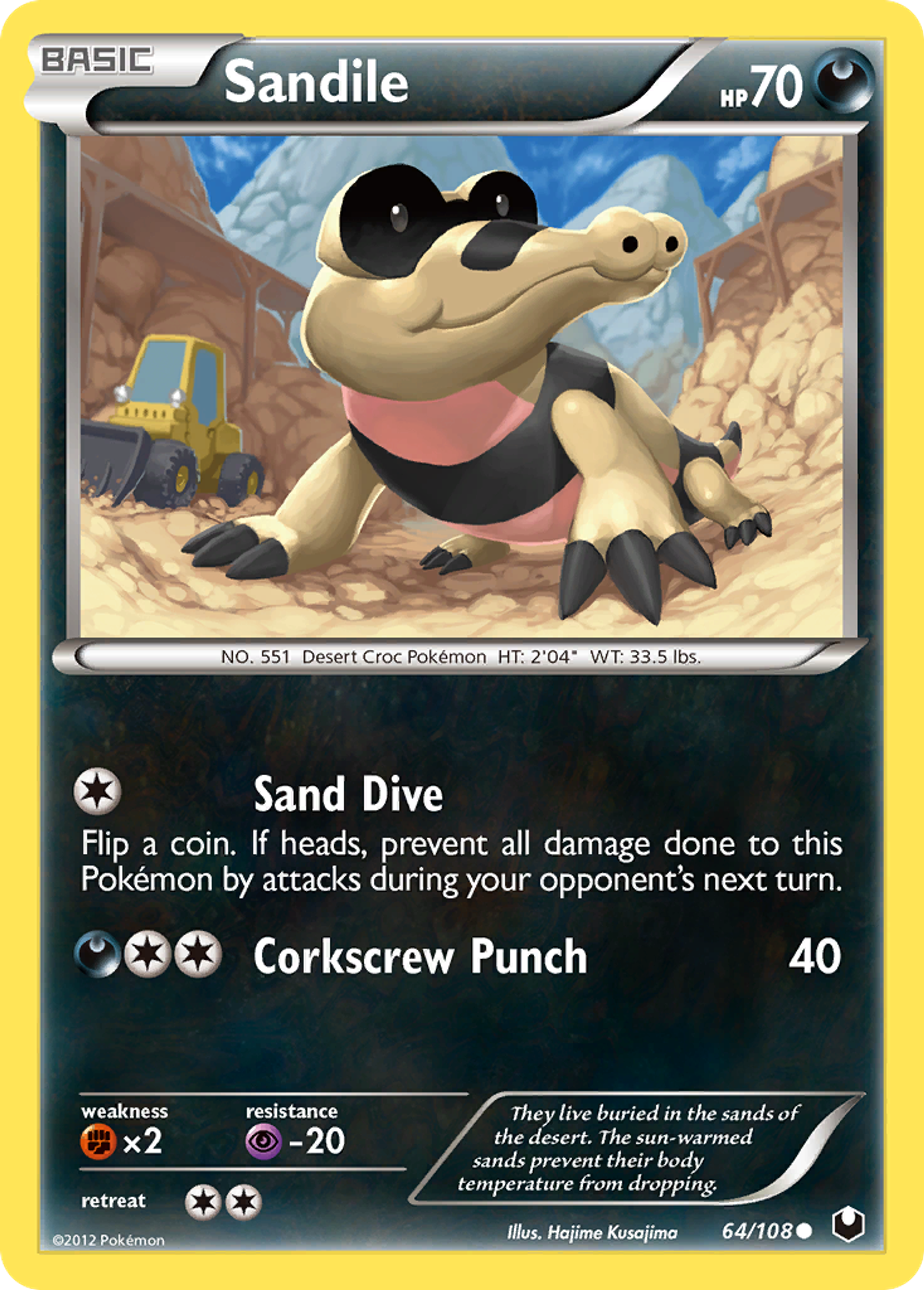 Sandile — Dark Explorers — Pokemon
