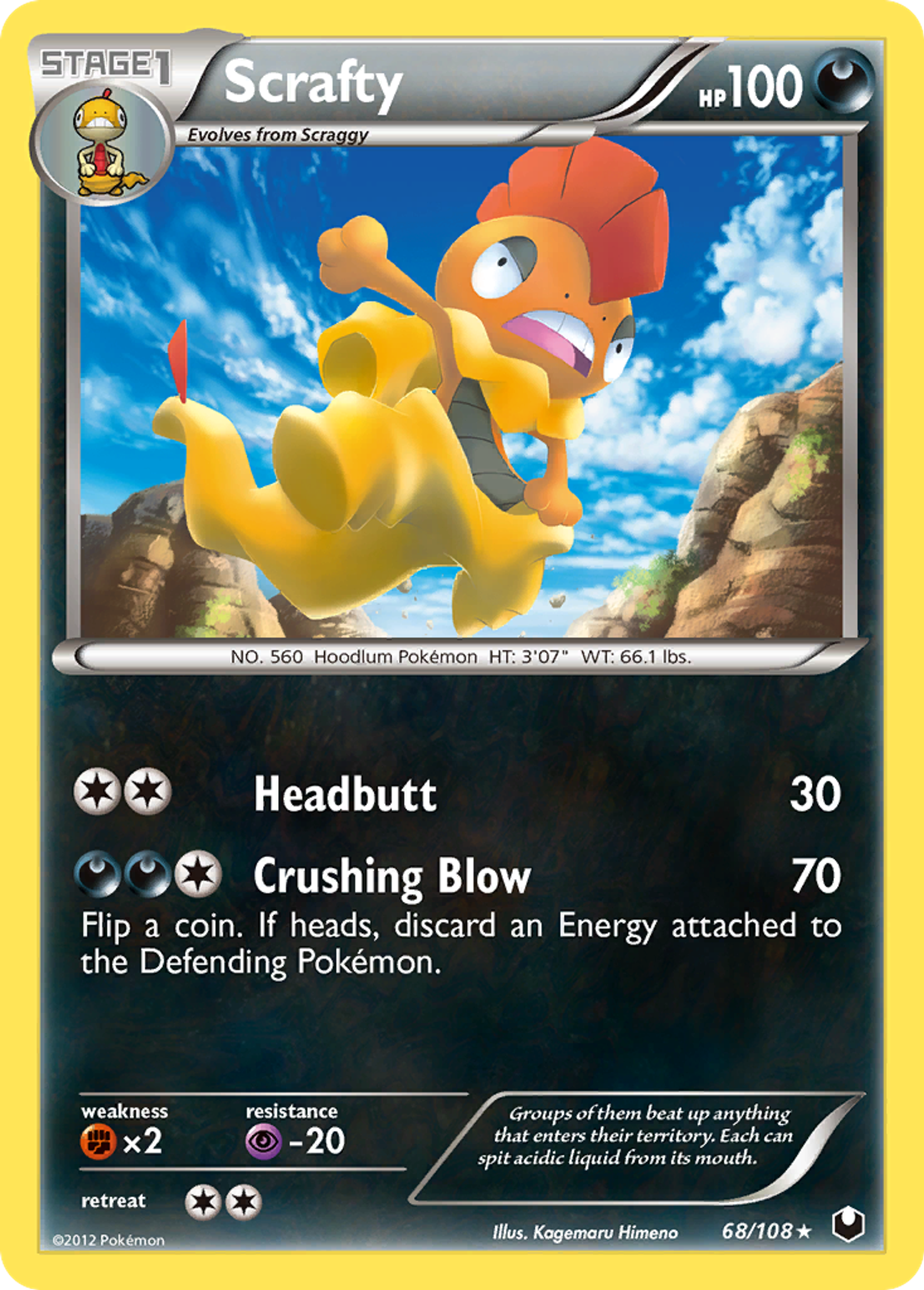 Scrafty — Dark Explorers — Pokemon