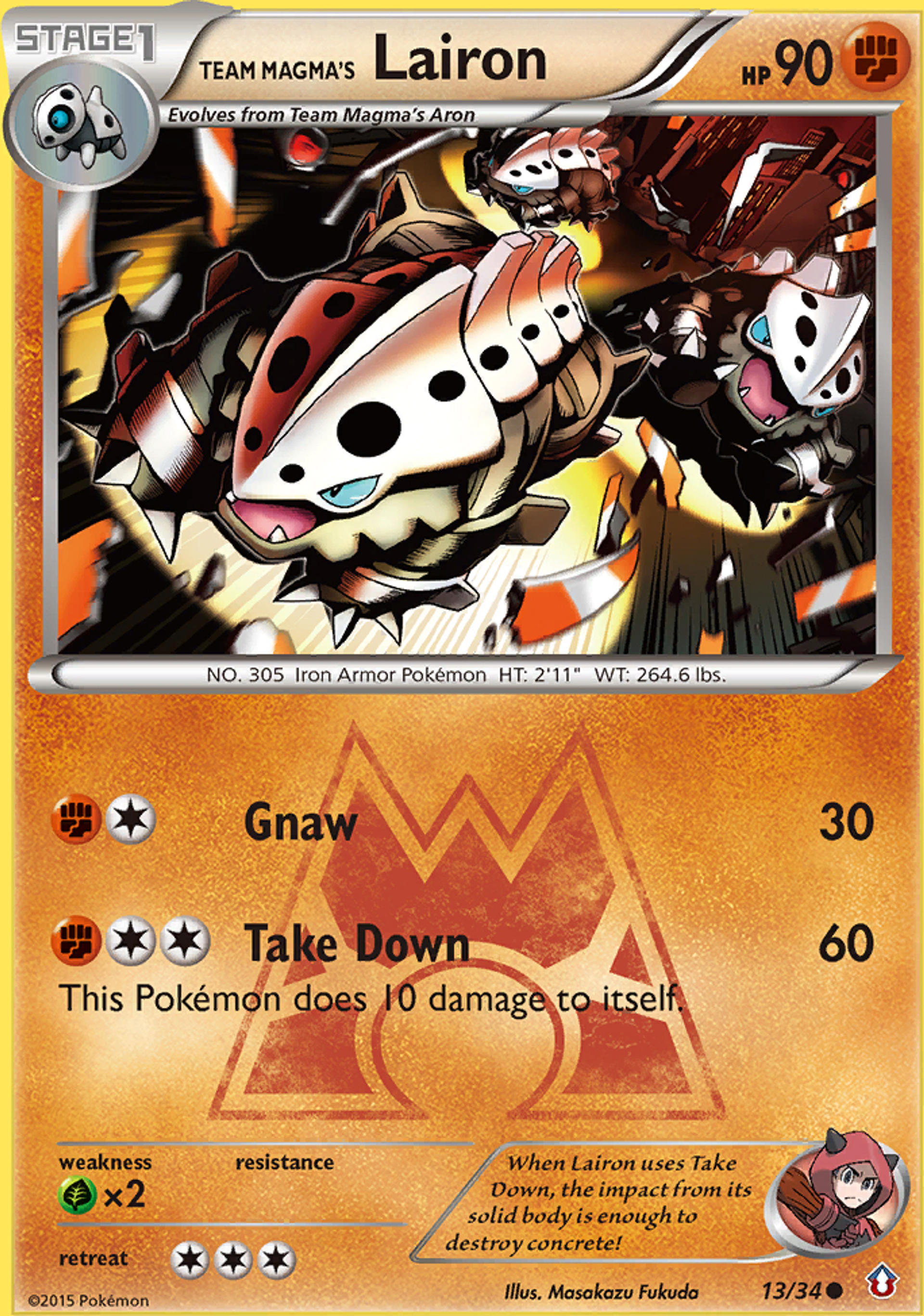 Team Magma's Lairon — Double Crisis — Pokemon