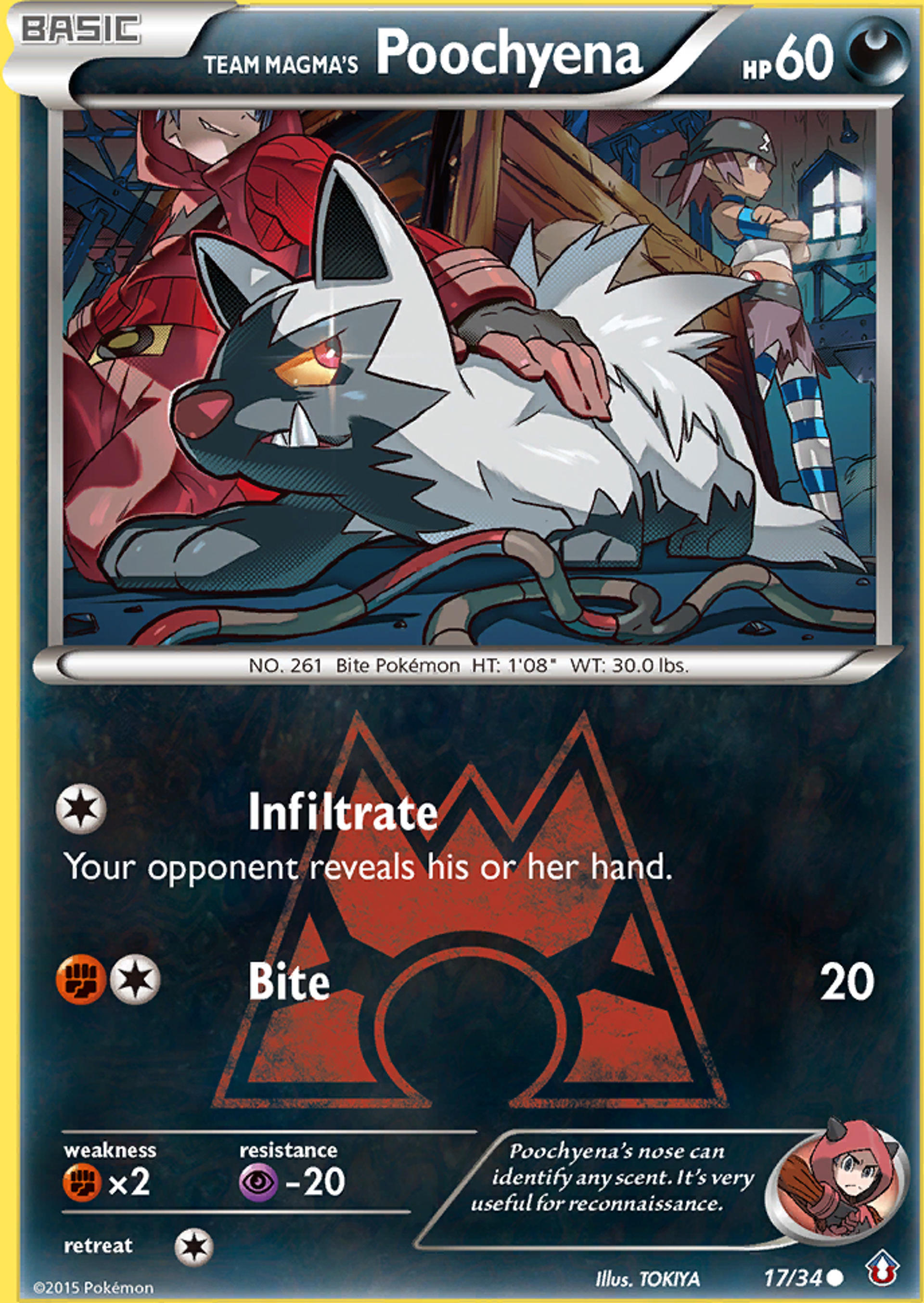 Team Magma's Poochyena — Double Crisis — Pokemon