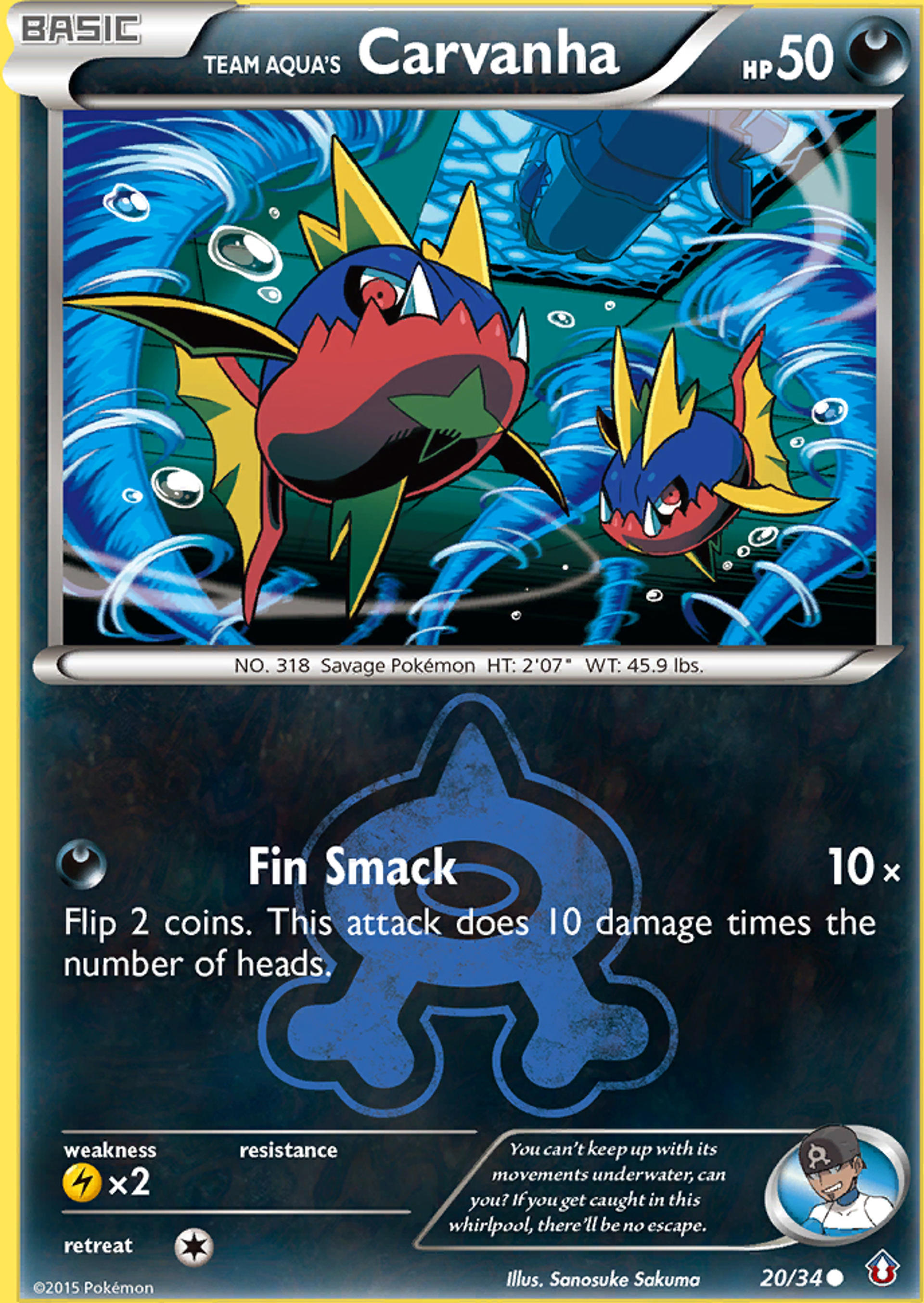 Team Aqua's Carvanha — Double Crisis — Pokemon