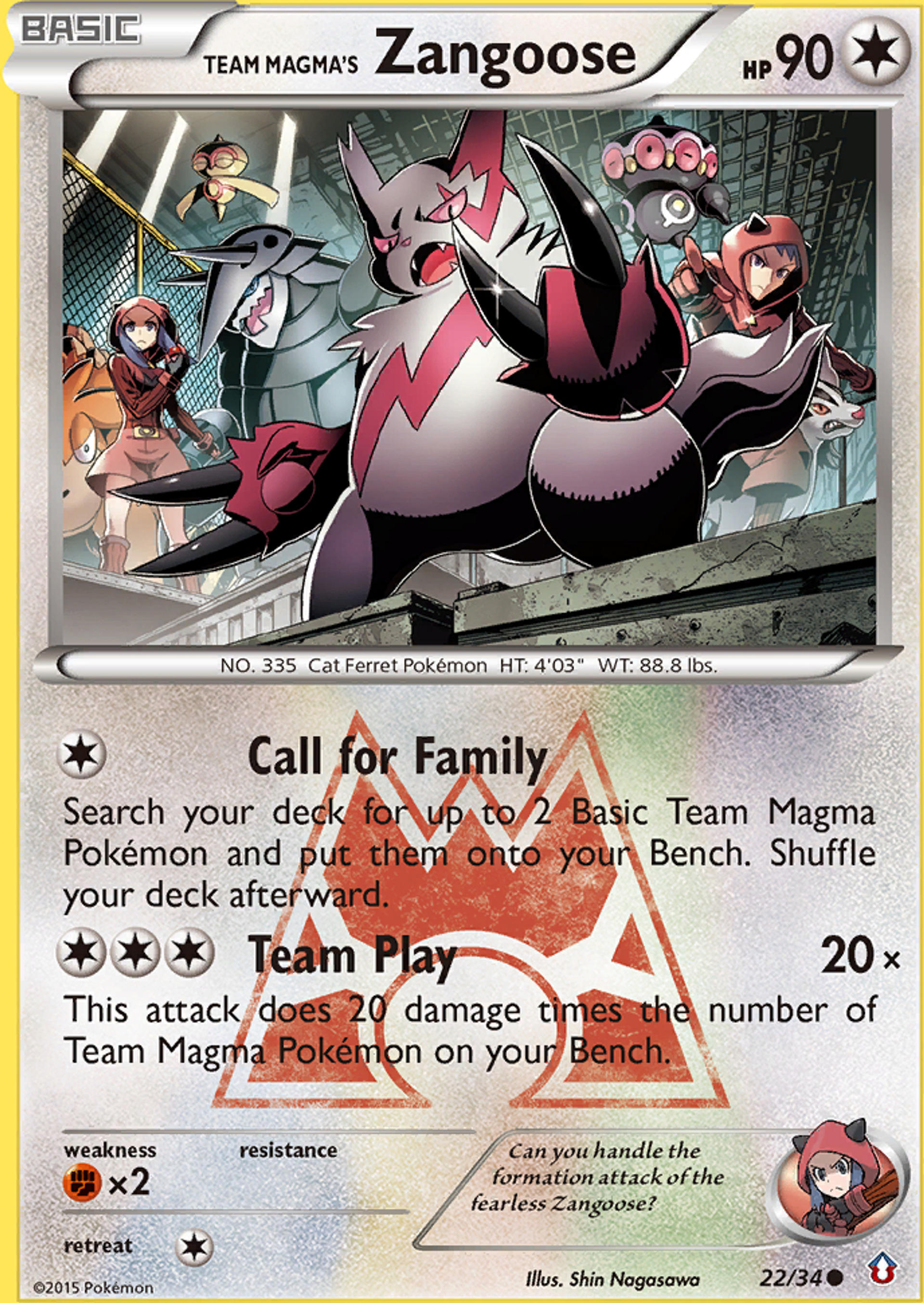 Team Magma's Zangoose — Double Crisis — Pokemon