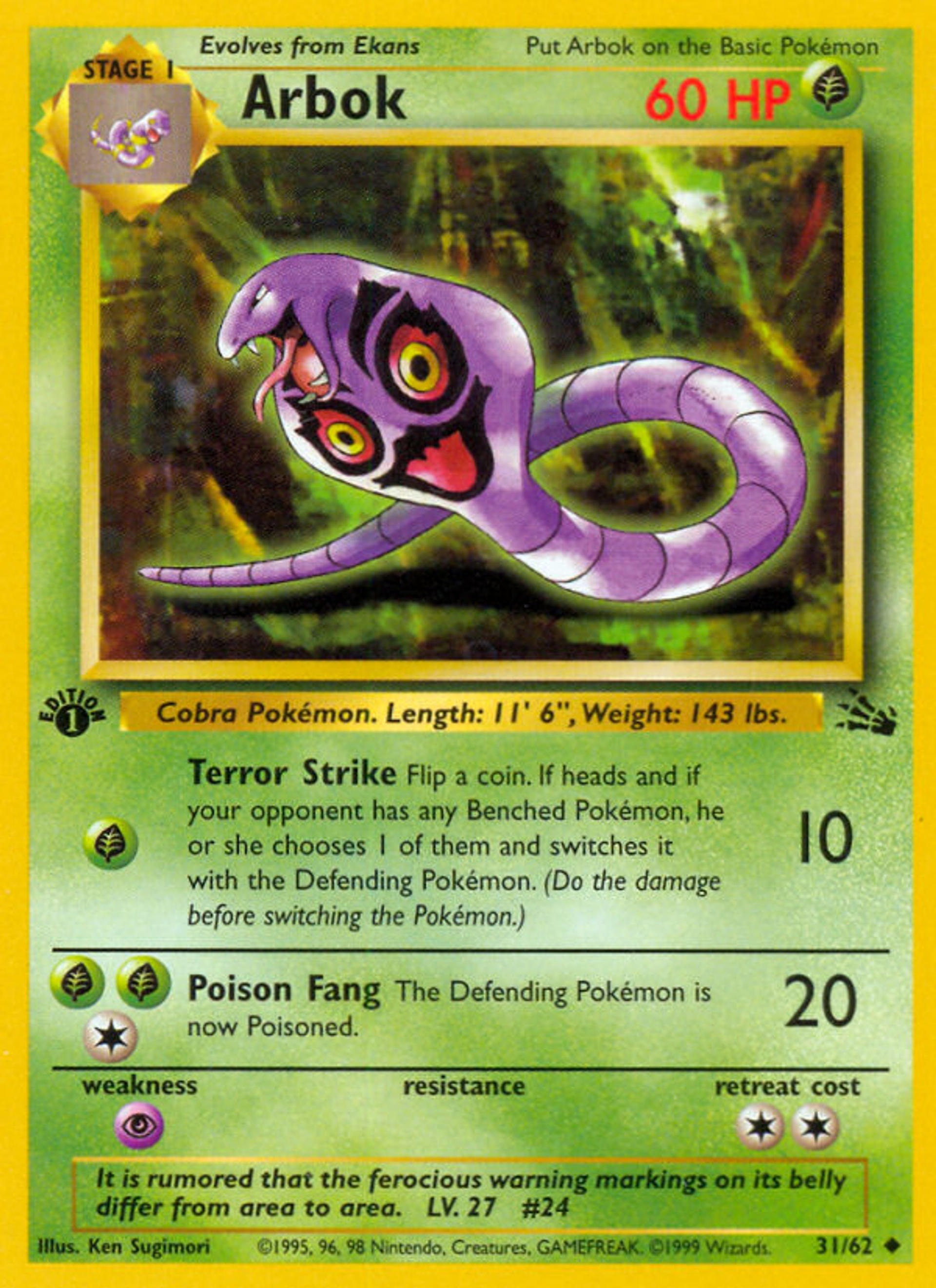 Arbok — Fossil — Pokemon
