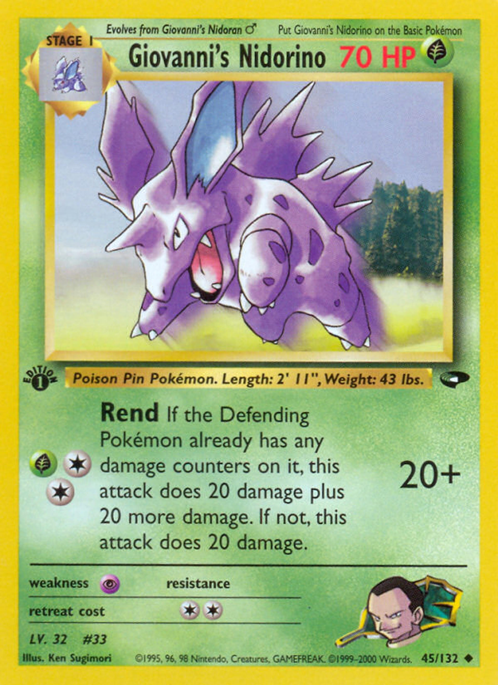 Giovanni's Nidorino — Gym Challenge — Pokemon