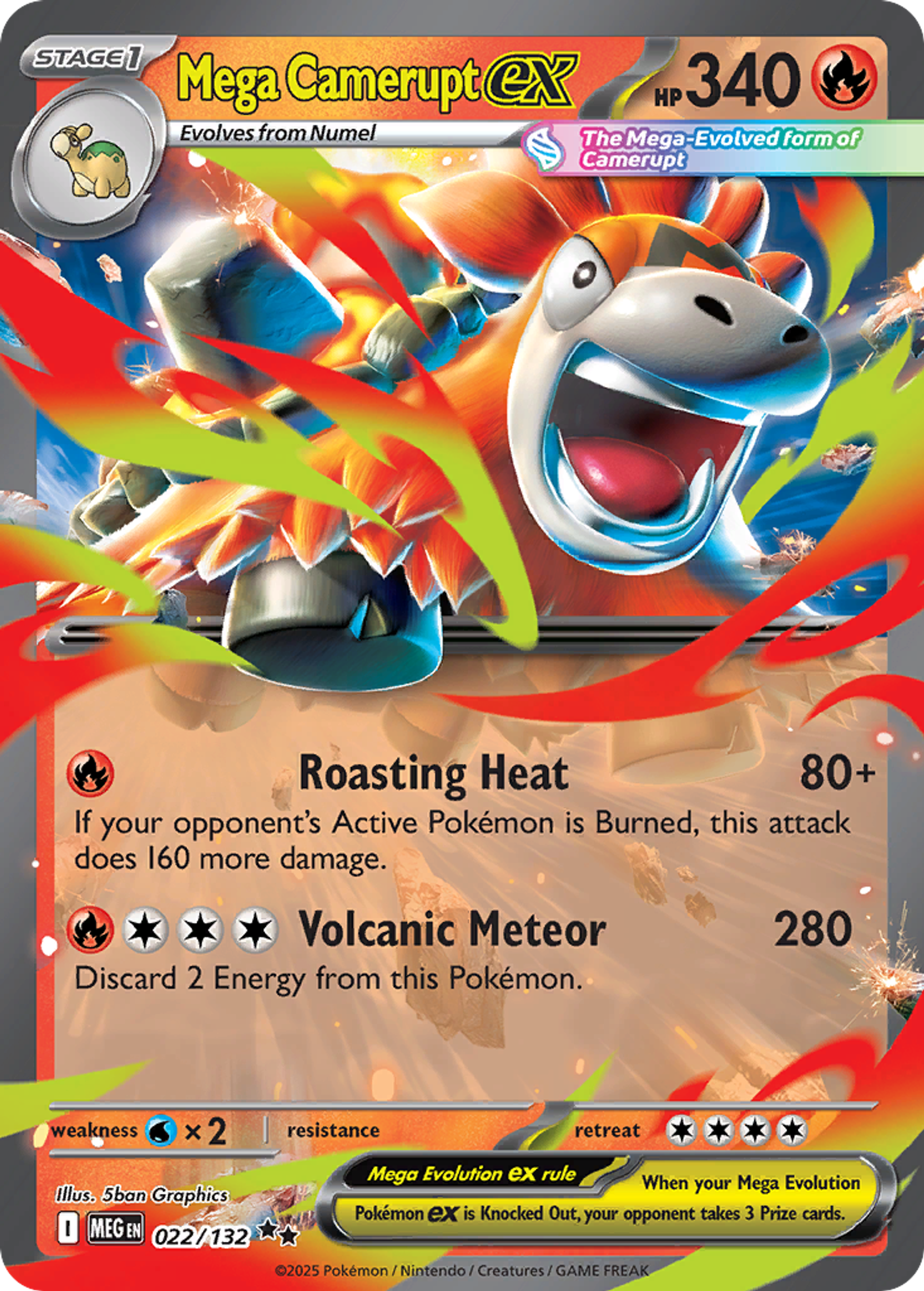 Mega Camerupt ex — ME01: Mega Evolution — Pokémon