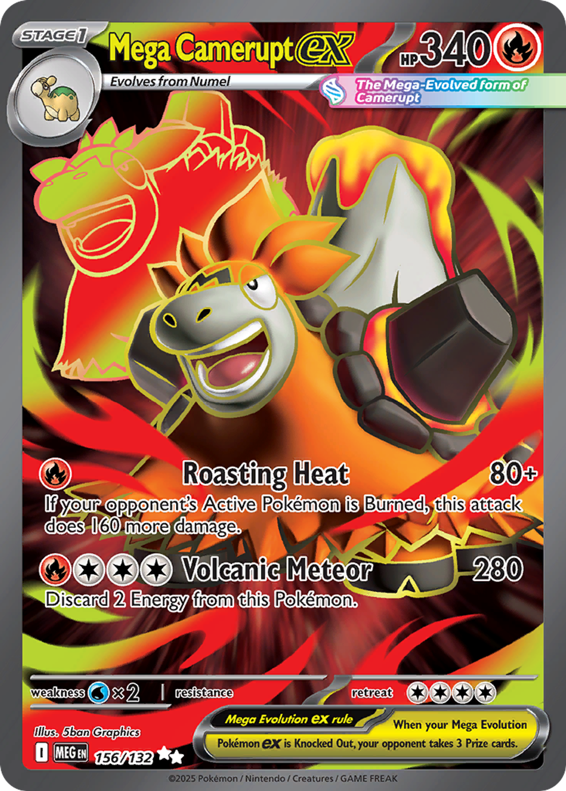 Mega Camerupt ex — ME01: Mega Evolution — Pokemon
