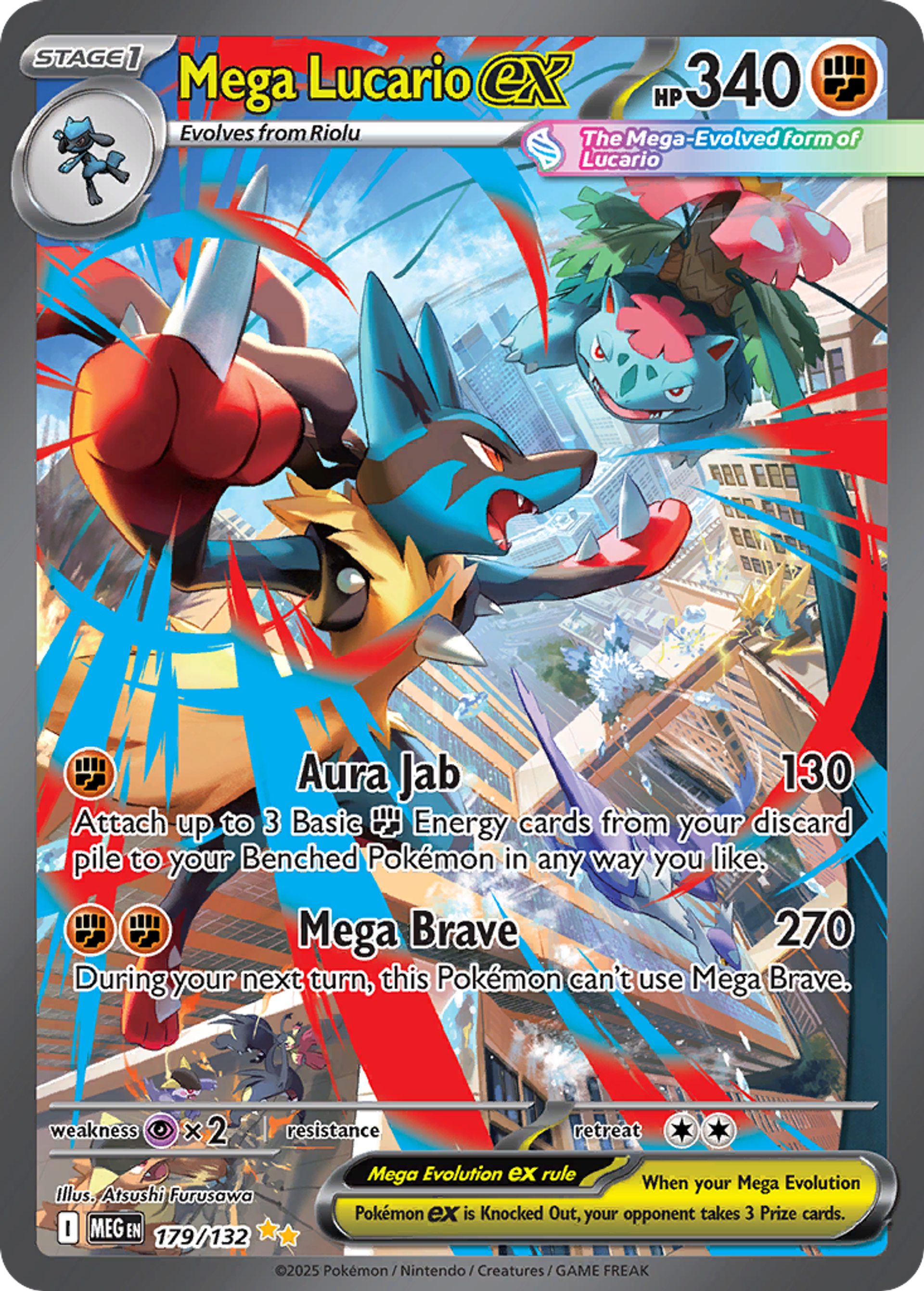 Mega Lucario ex — ME01: Mega Evolution — Pokemon
