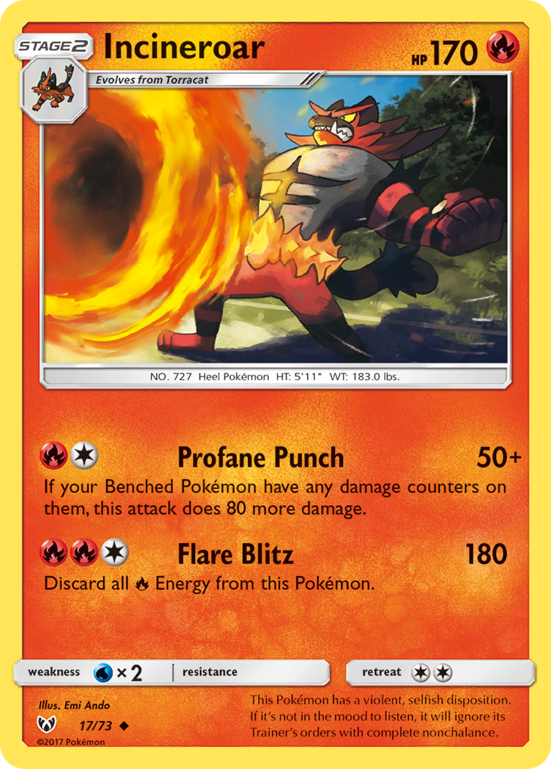 Incineroar — Shining Legends — Pokémon