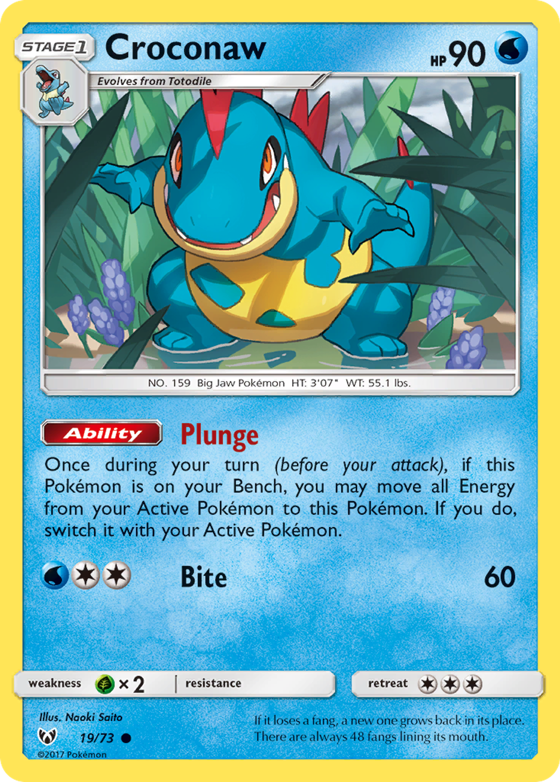 Croconaw — Shining Legends — Pokémon