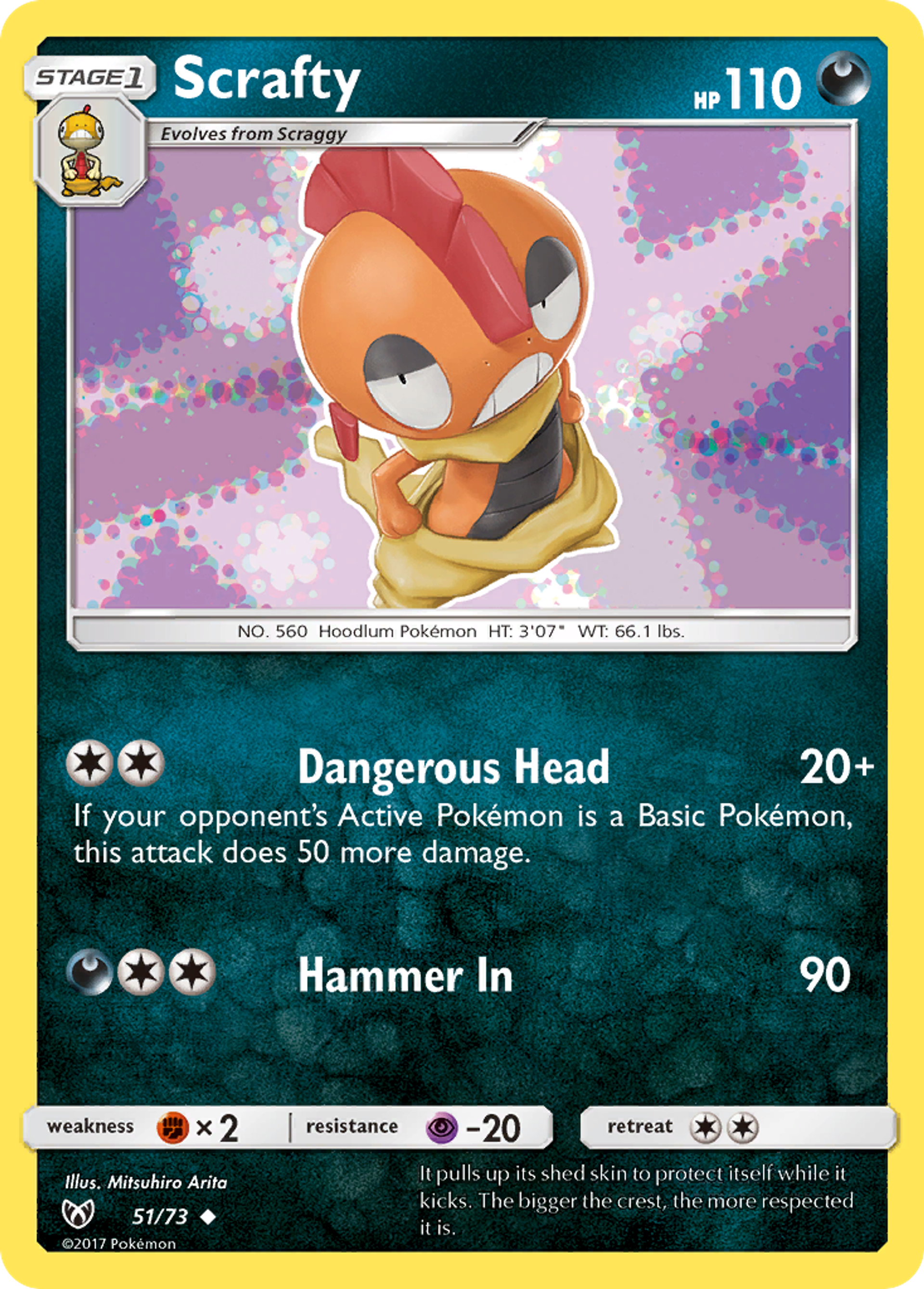 Scrafty — Shining Legends — Pokémon