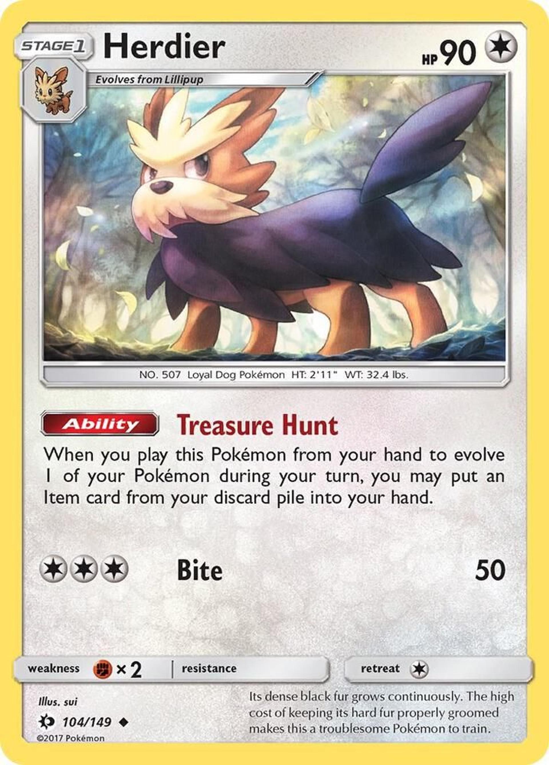 Herdier — SM Base Set — Pokemon