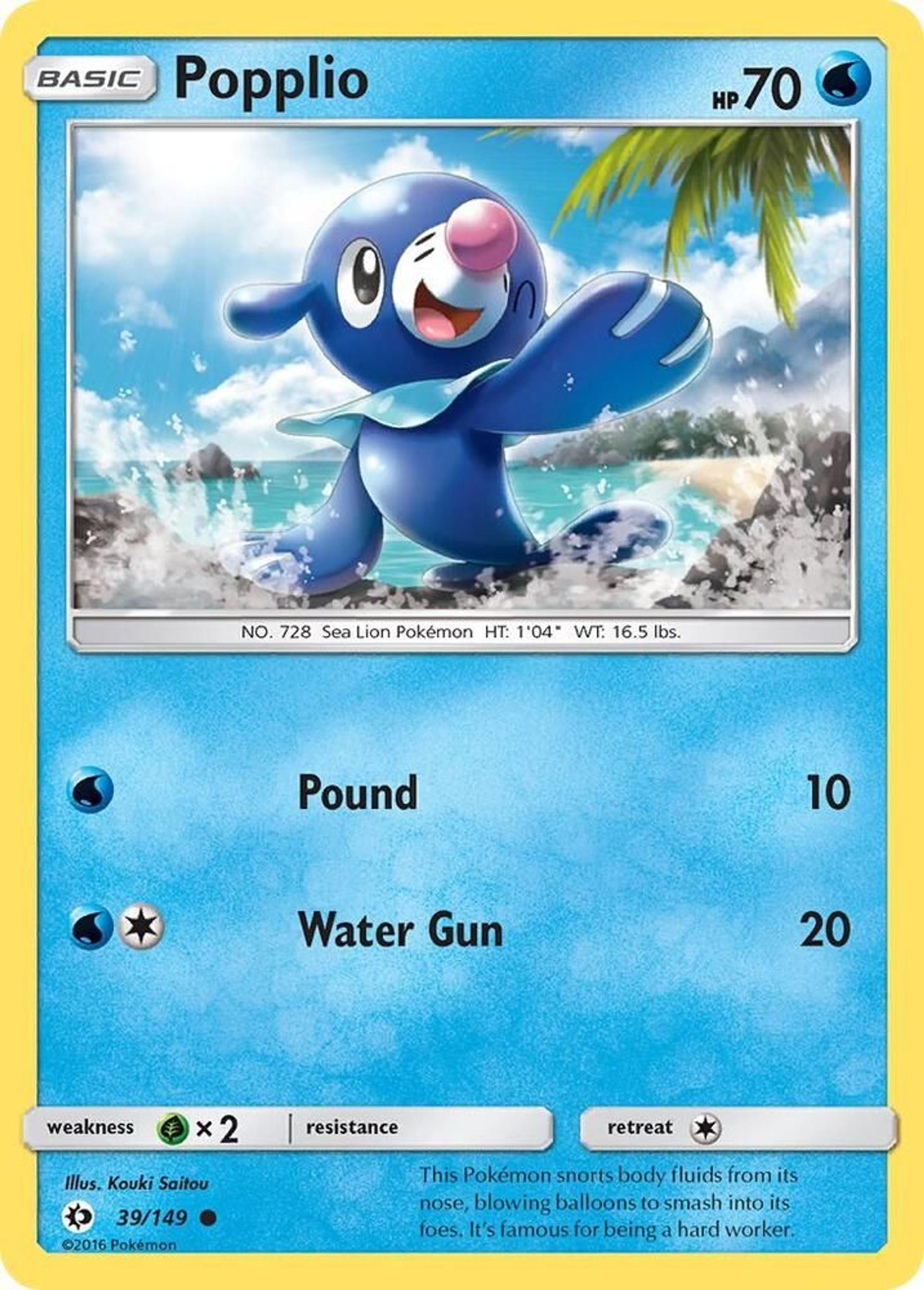 Popplio — SM Base Set — Pokemon