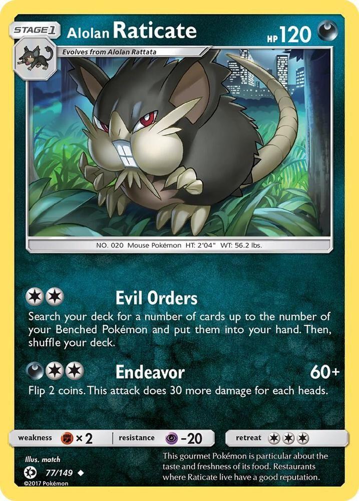 Alolan Raticate — SM Base Set — Pokemon