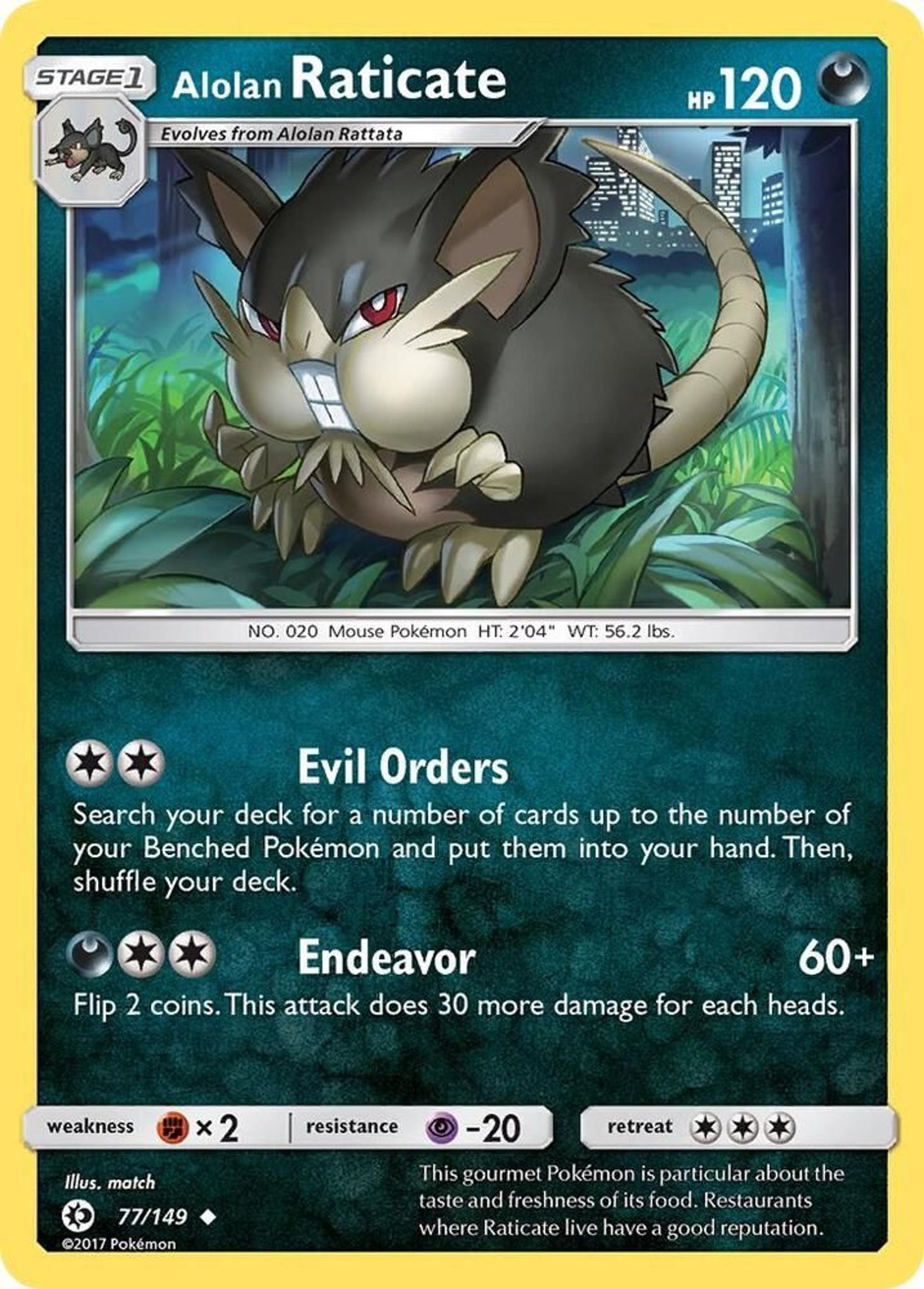 Alolan Raticate — SM Base Set — Pokemon