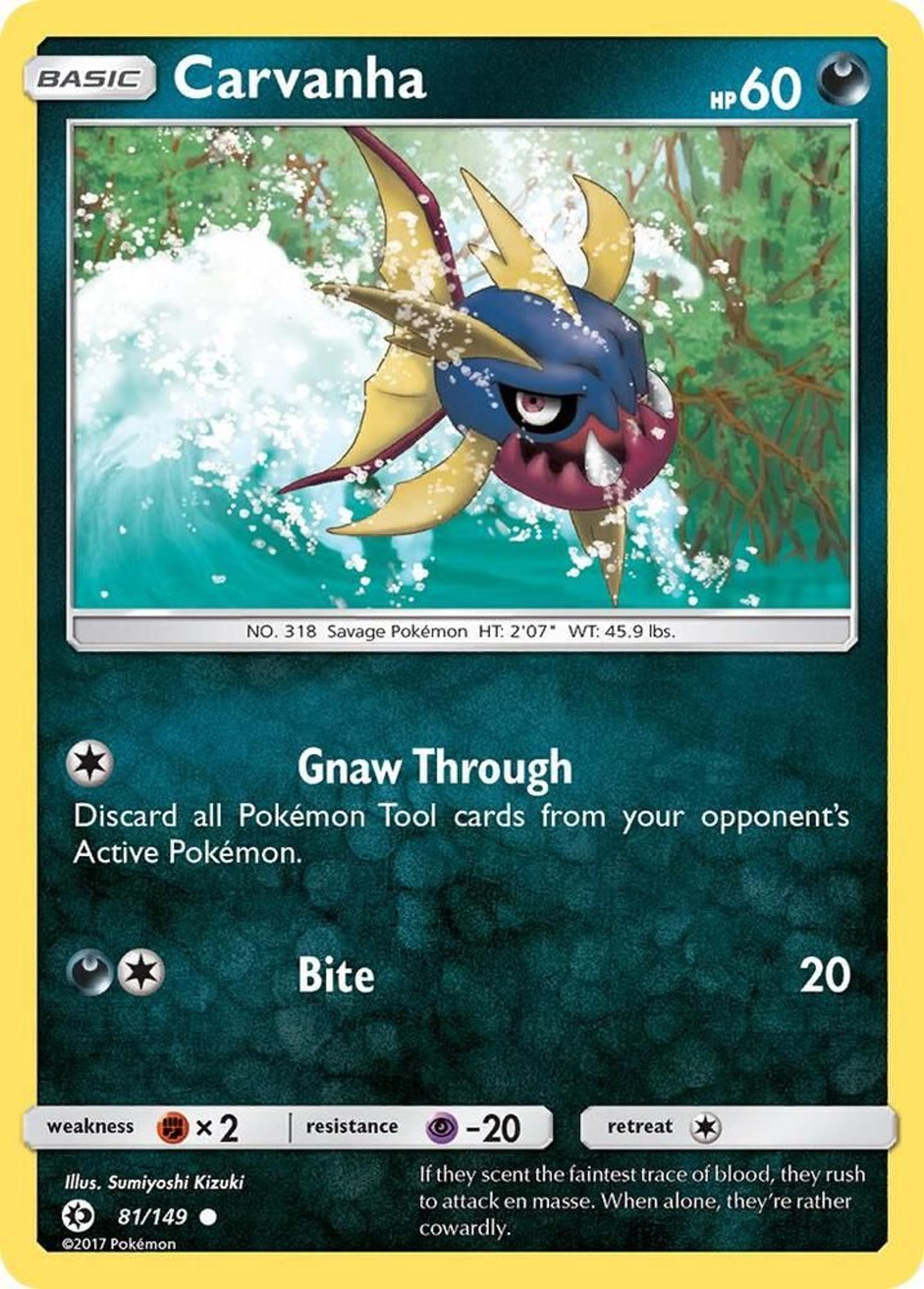 Carvanha — SM Base Set — Pokemon