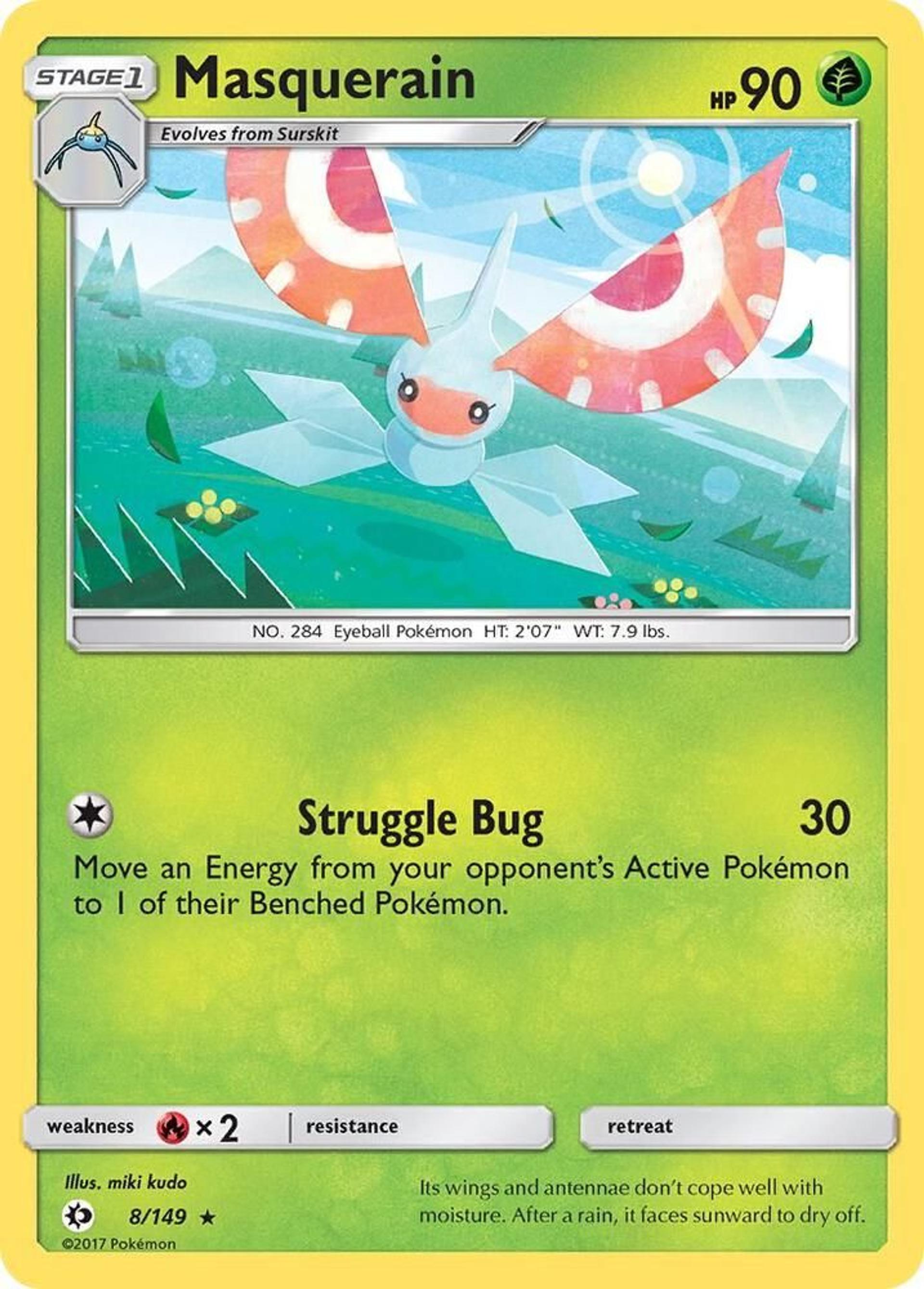 Masquerain — SM Base Set — Pokemon