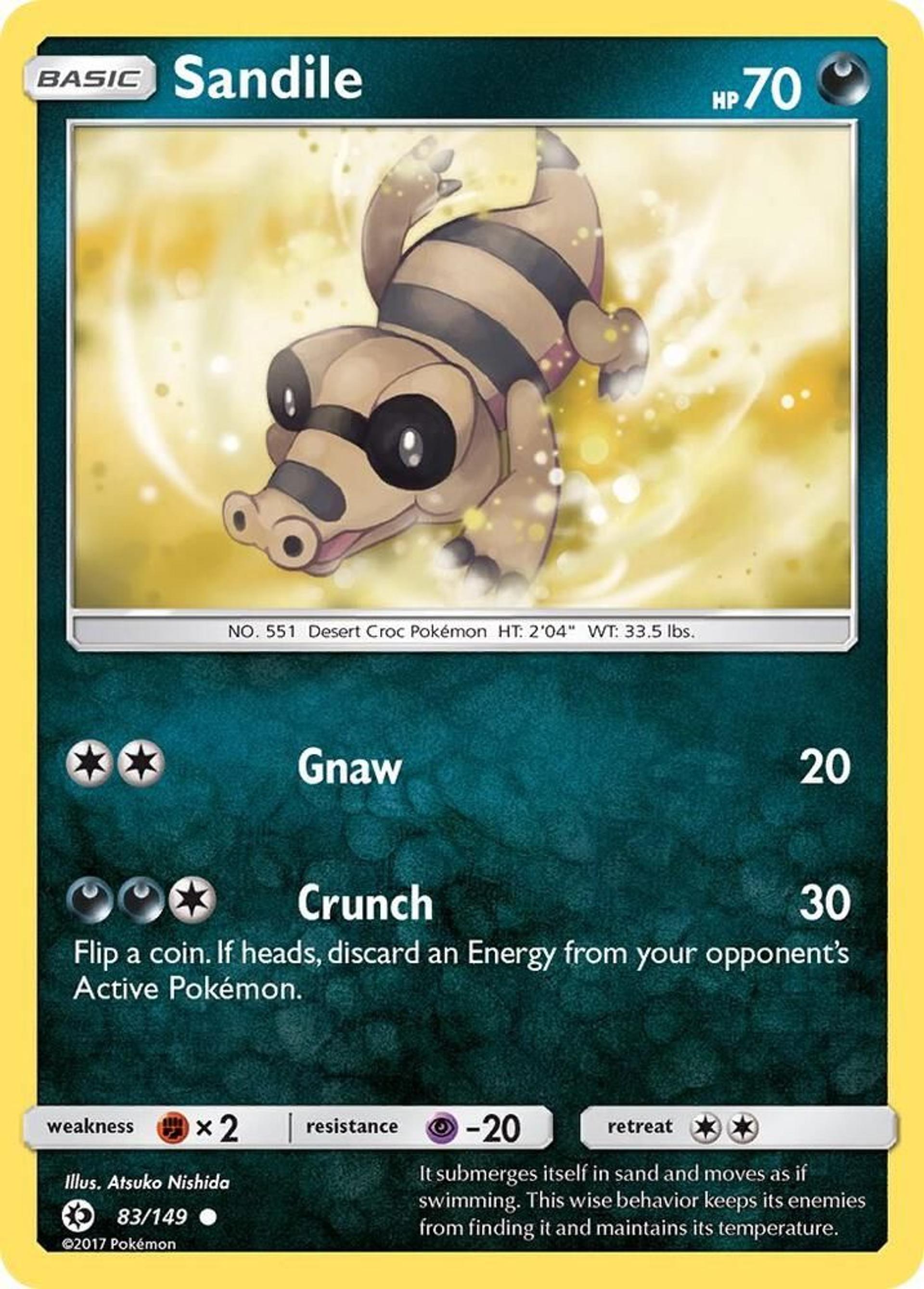 Sandile — SM Base Set — Pokemon