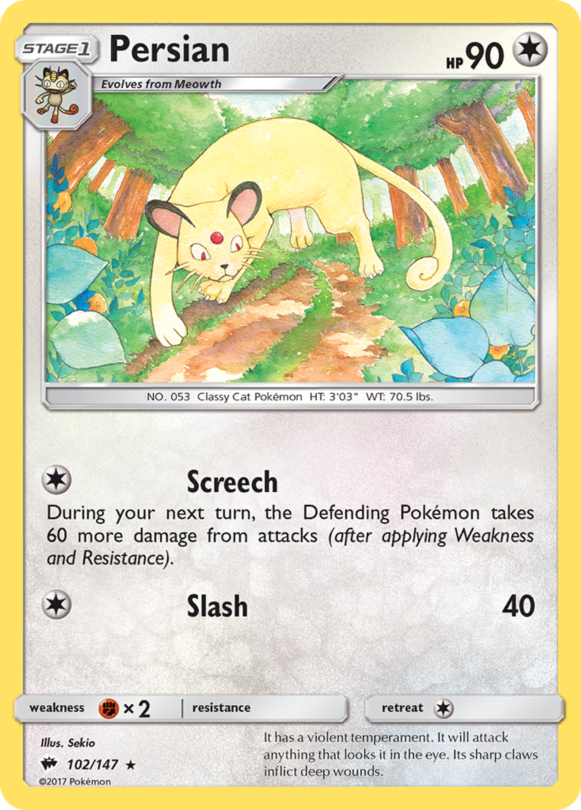 Persian — SM - Burning Shadows — Pokemon