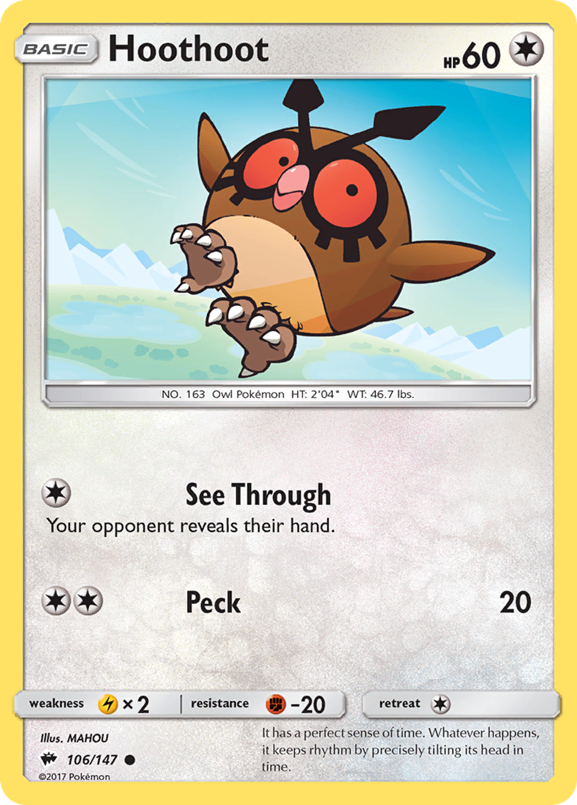Hoothoot — SM - Burning Shadows — Pokemon