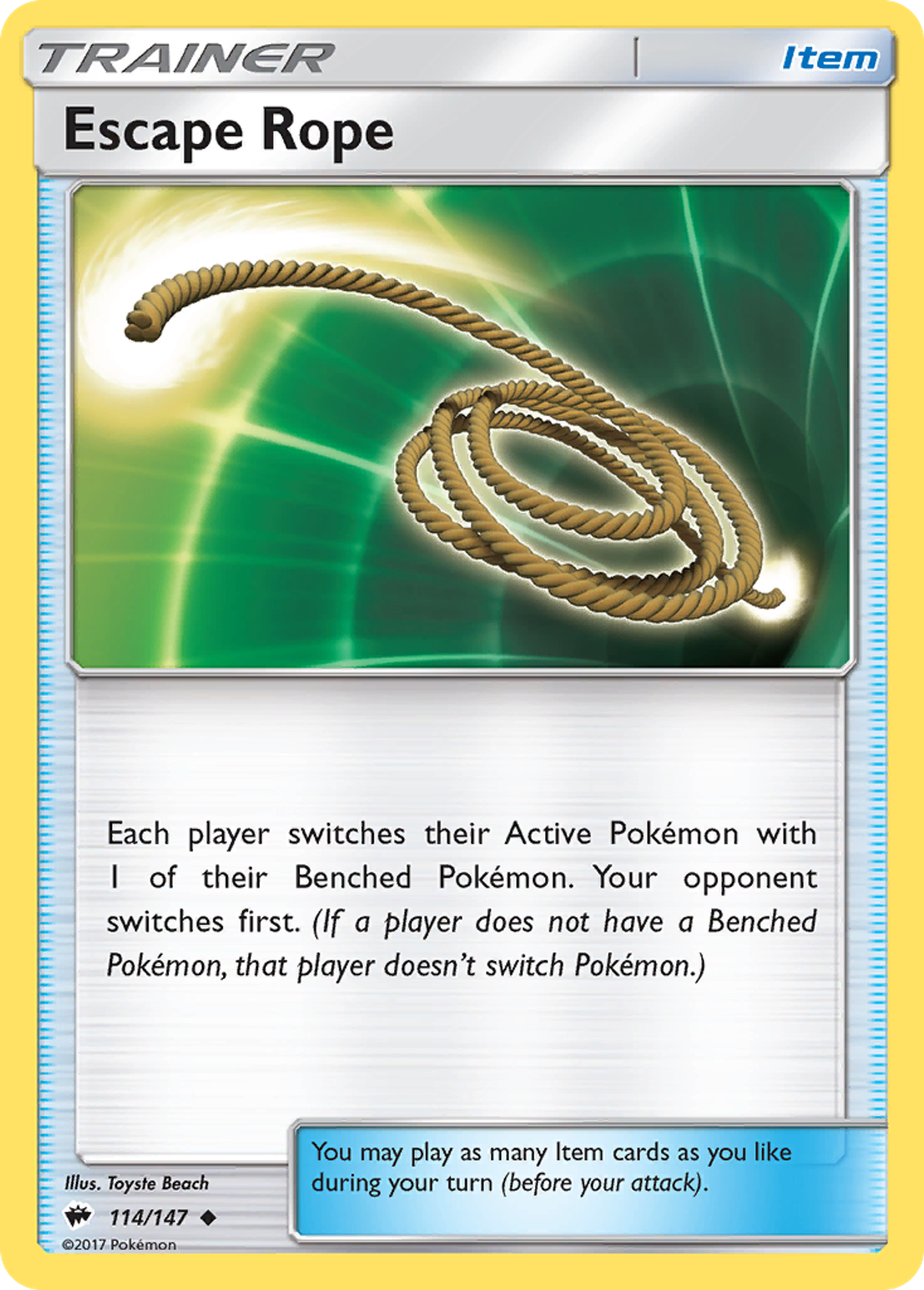 Escape Rope — SM - Burning Shadows — Pokemon